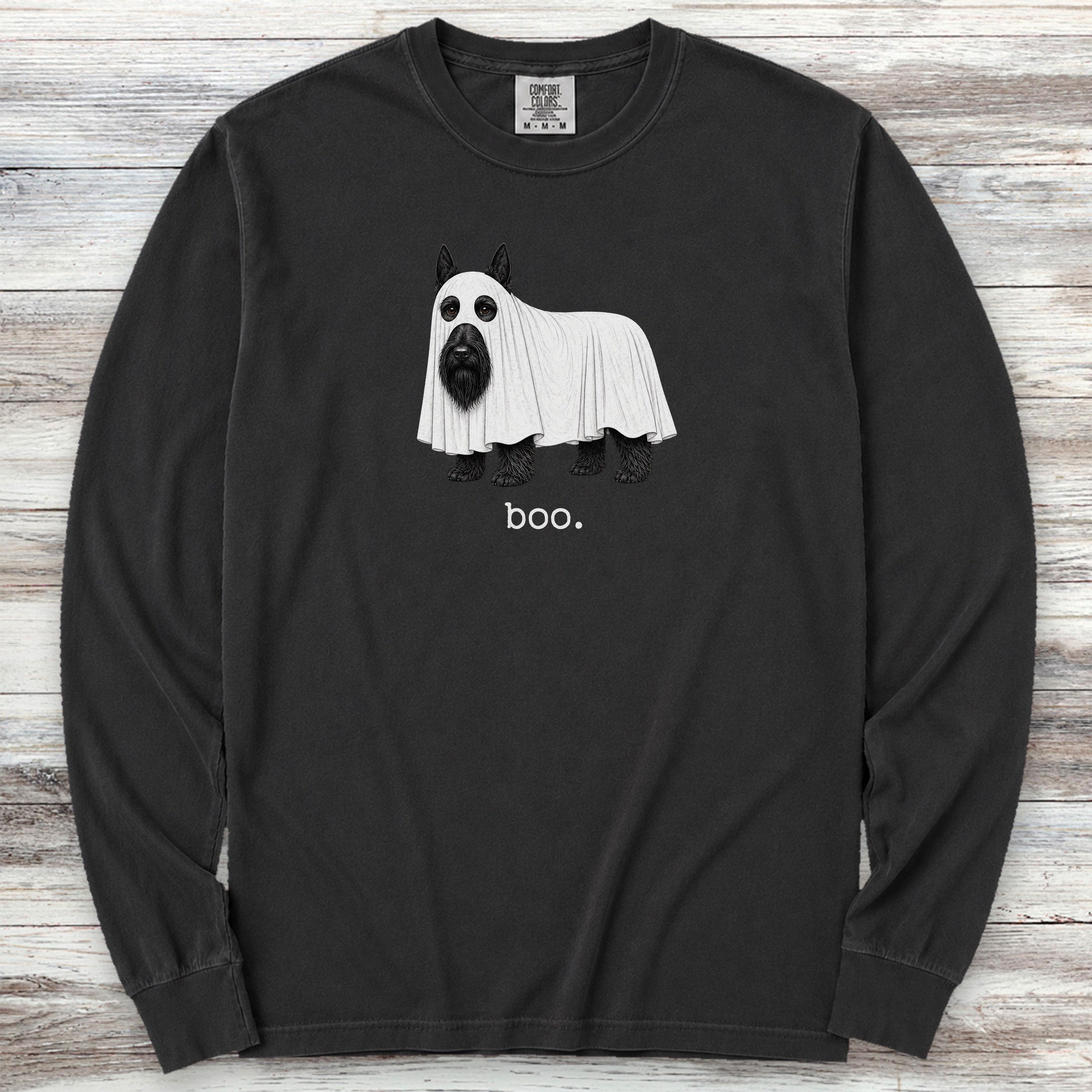 Scottish Terrier Boo Long Sleeve Tee - Black
