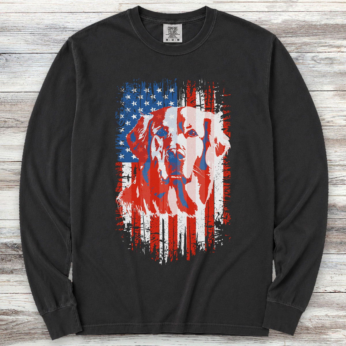 Golden Retriever USA Long Sleeve Tee - Black