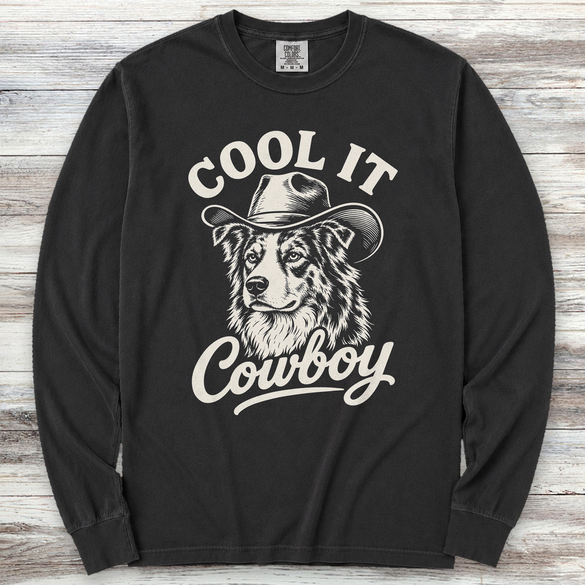 Australian Shepherd Merle Cool It Long Sleeve Tee - Black