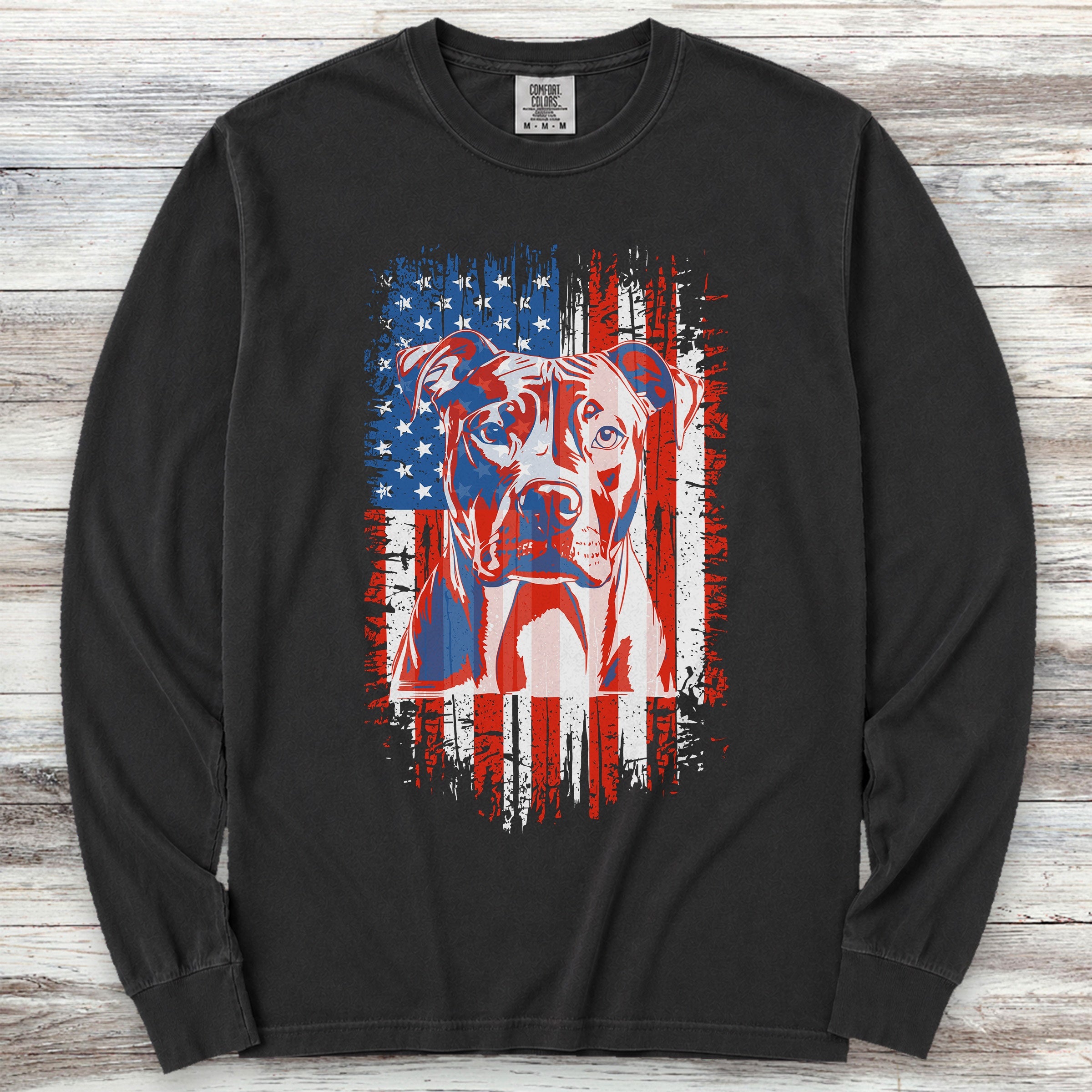 Pit Bull USA Long Sleeve Tee - Black