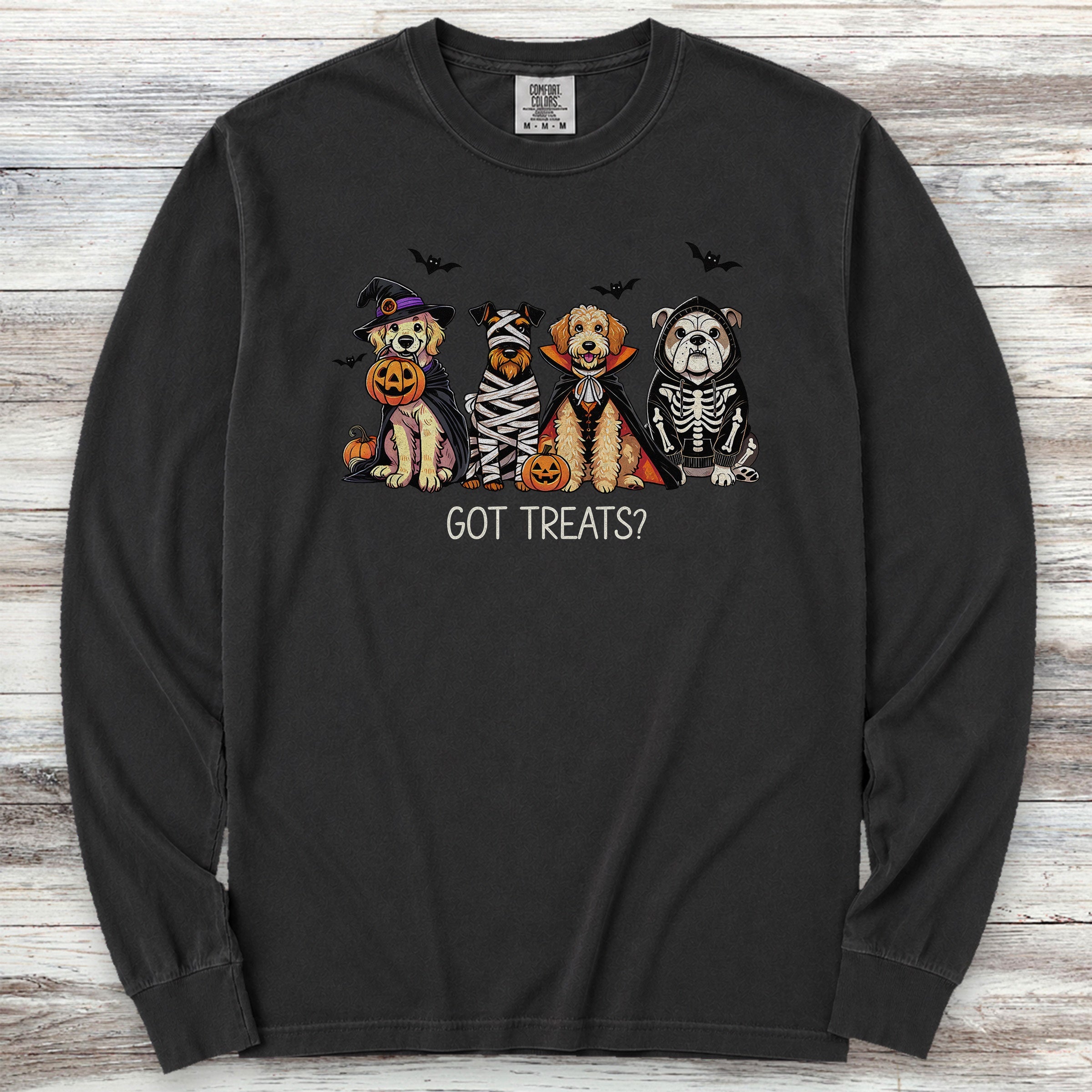 Halloween Got Treats Long Sleeve Tee - Black