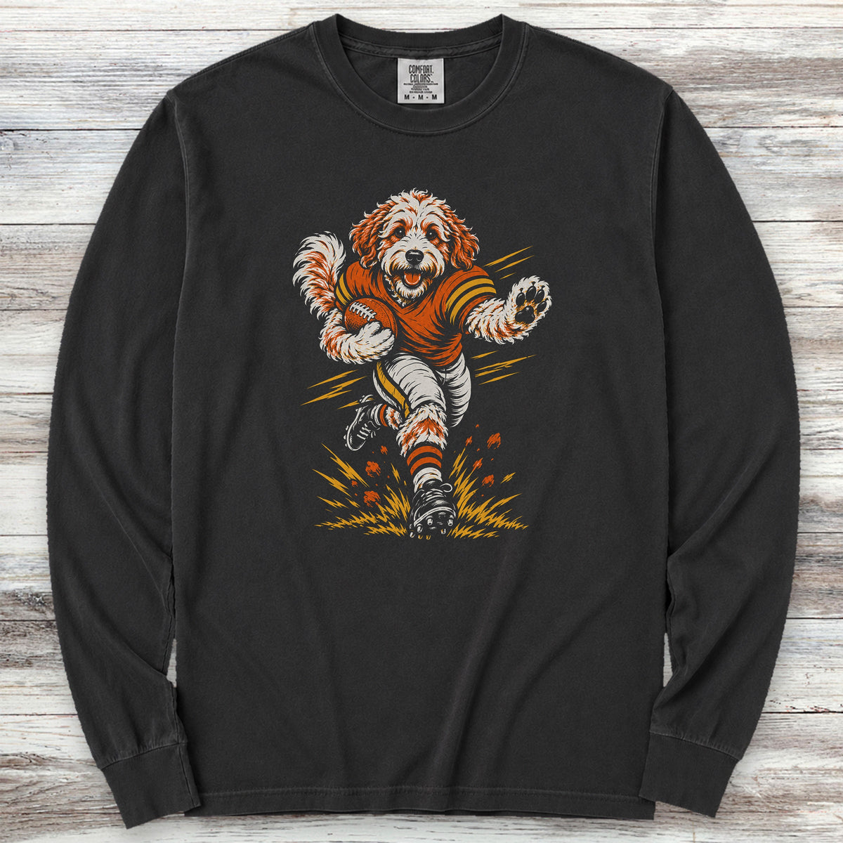 Doodle Football Long Sleeve Tee - Black