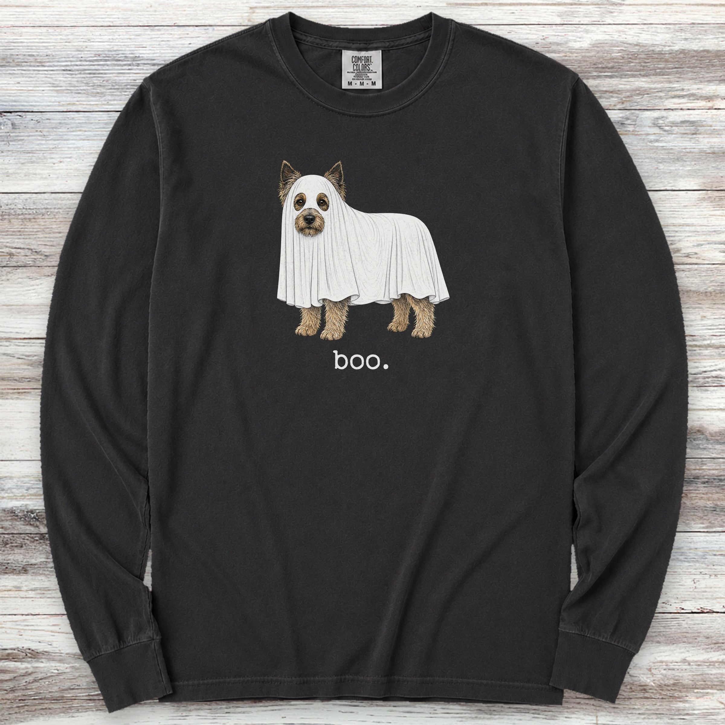 Cairn Terrier Boo Long Sleeve Tee - Black