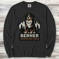 Bernese Mountain Dog Adventure Crew Long Sleeve Tee - Black