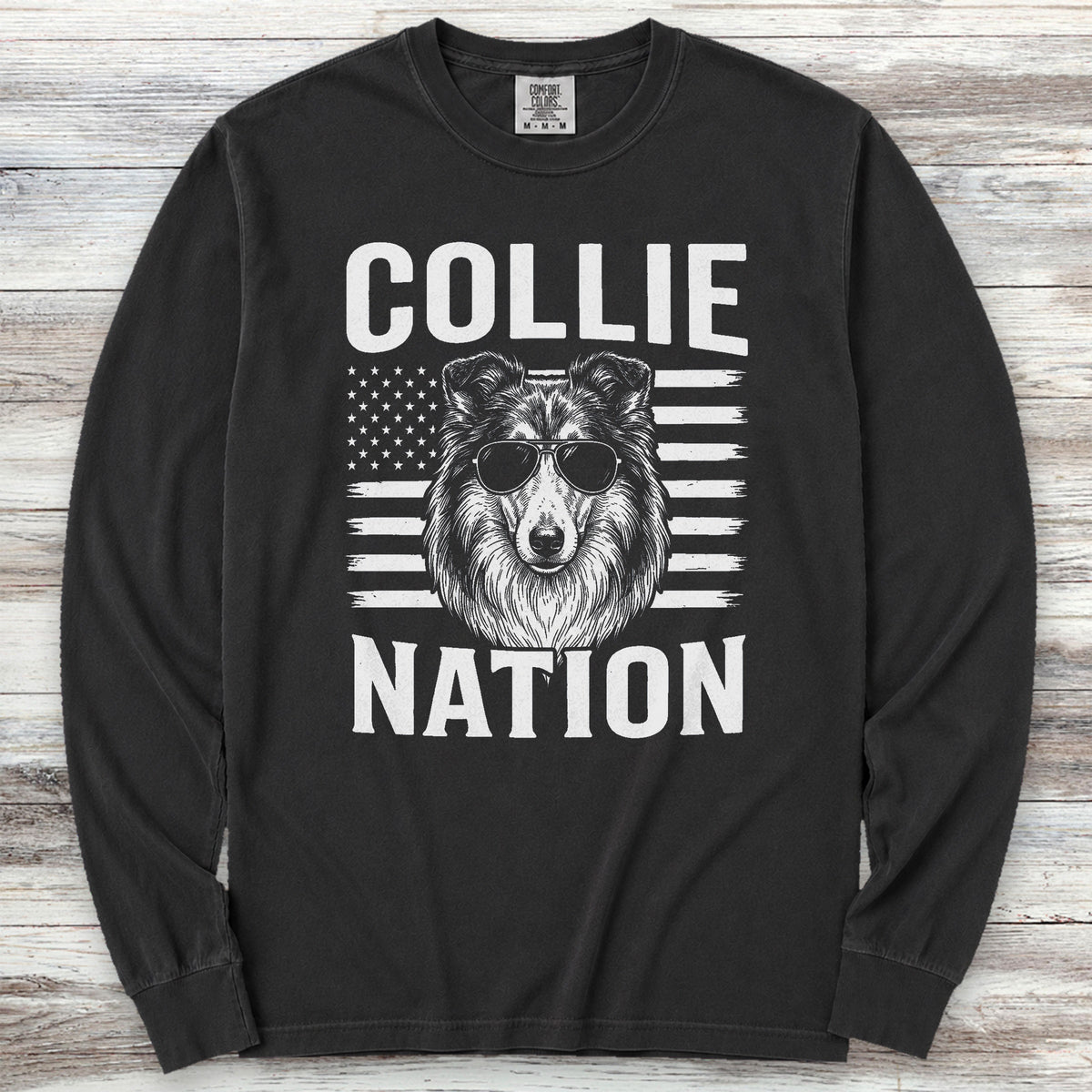 Rough Collie Nation Long Sleeve Tee - Black