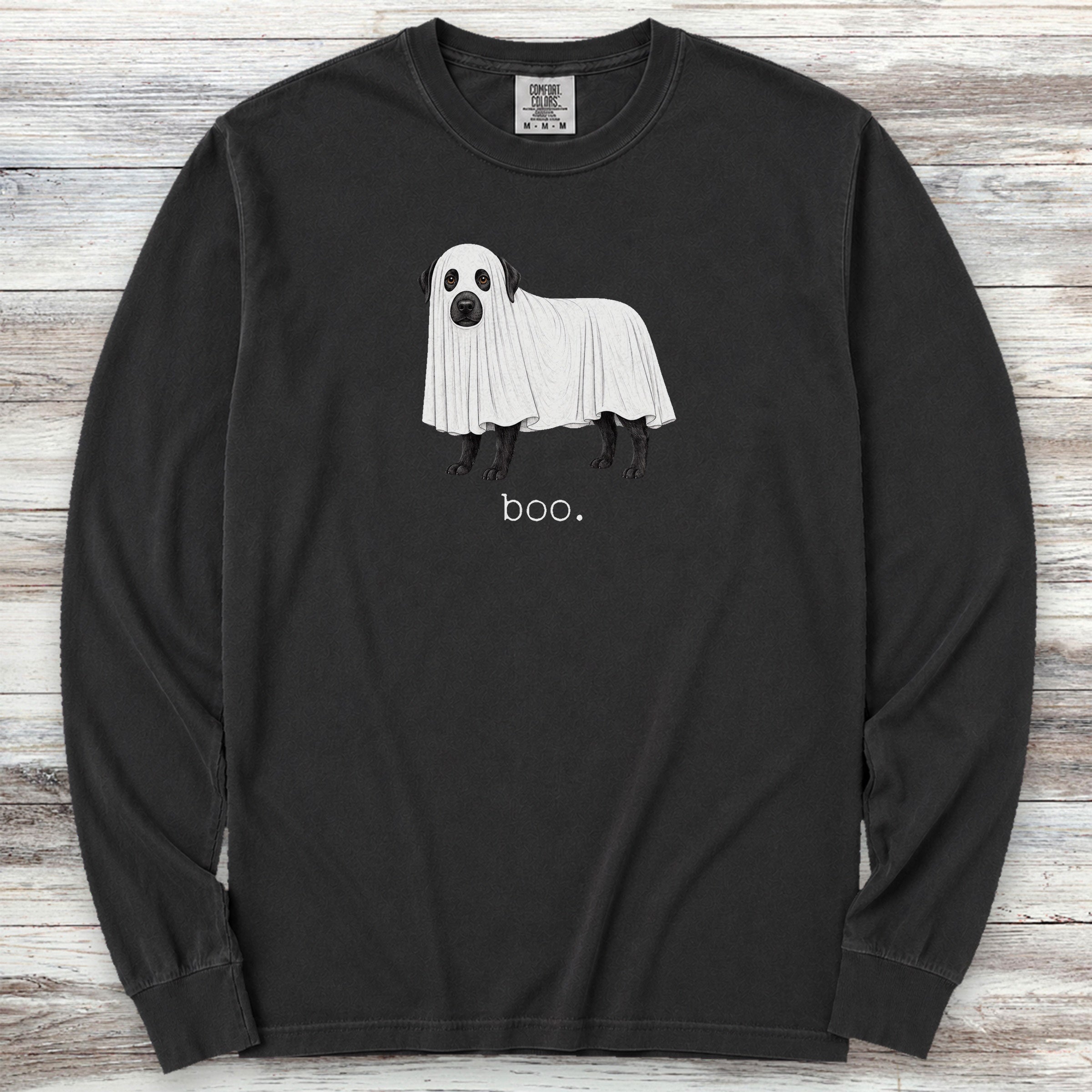 Labrador Retriever Black Boo Long Sleeve Tee - Black