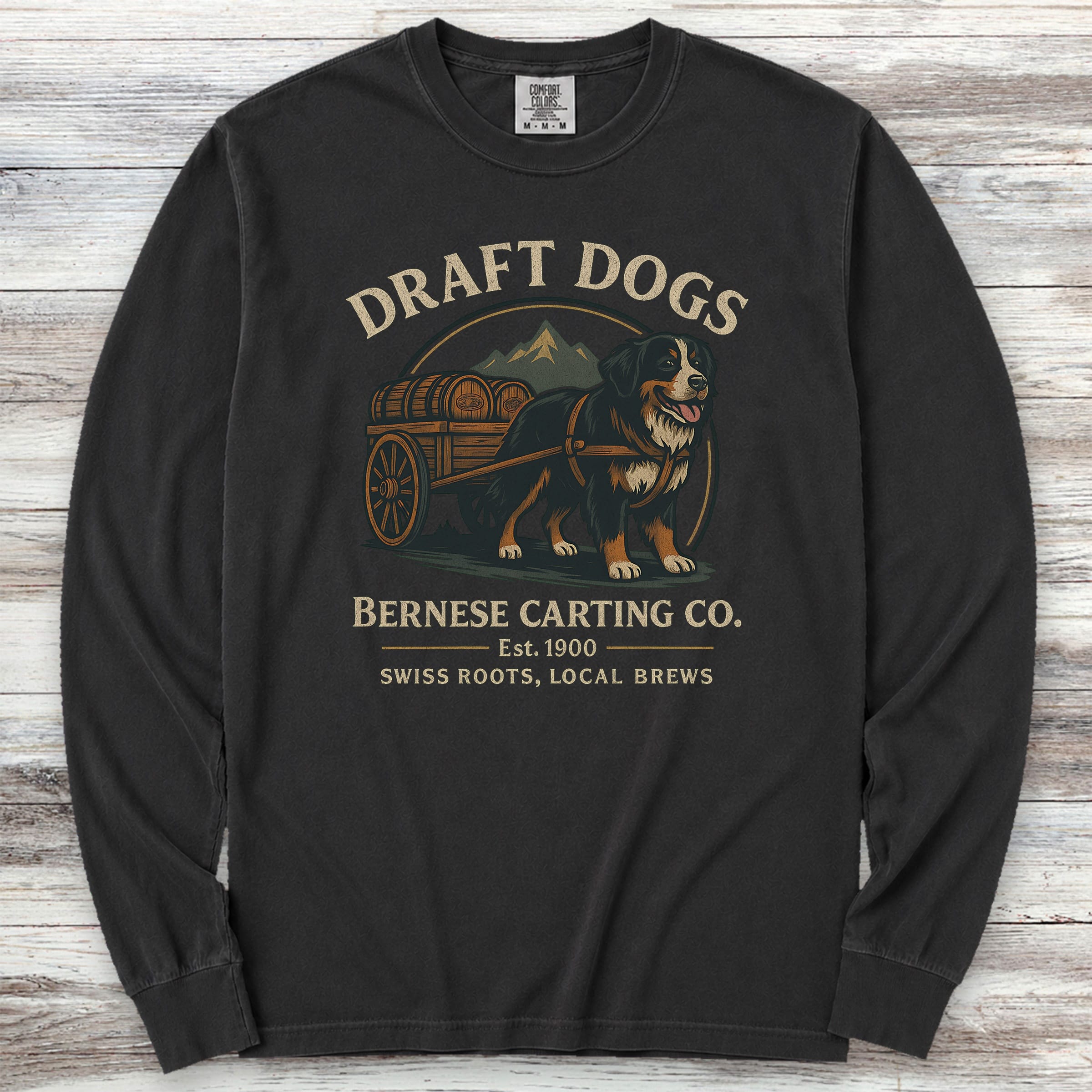 Bernese Mountain Dog Draft Dogs Long Sleeve Tee - Black