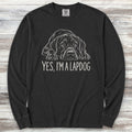 Labrador Retriever Black Lapdog Long Sleeve Tee - Black