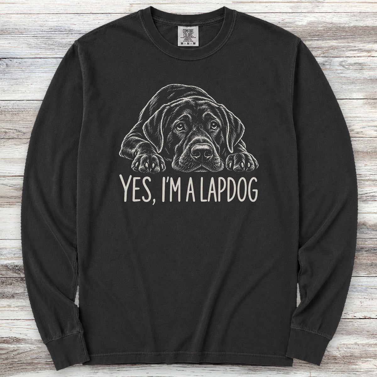 Labrador Retriever Black Lapdog Long Sleeve Tee - Black