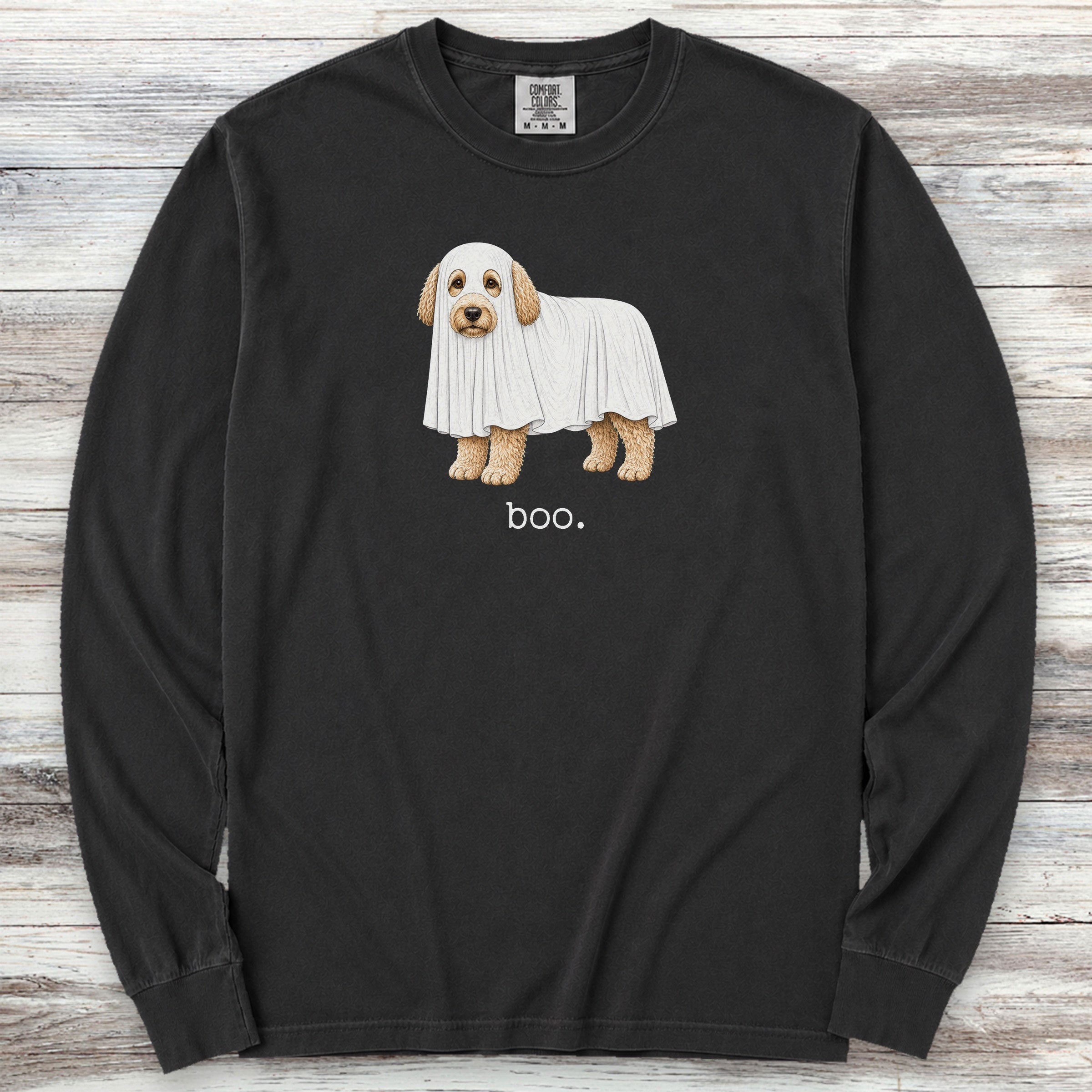 Labradoodle Boo Long Sleeve Tee - Black
