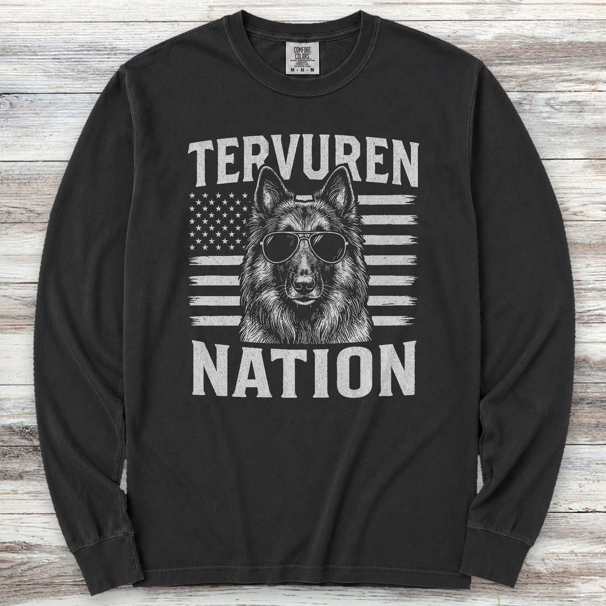 Belgian Tervuren Nation Long Sleeve Tee - Black