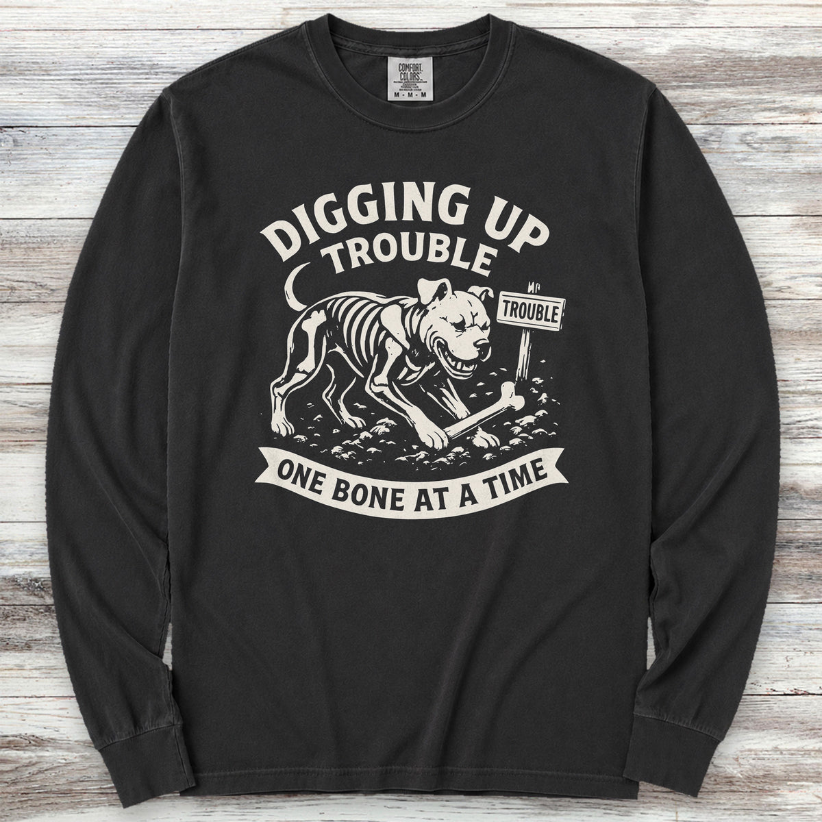 Pit Bull Trouble Long Sleeve Tee - Black