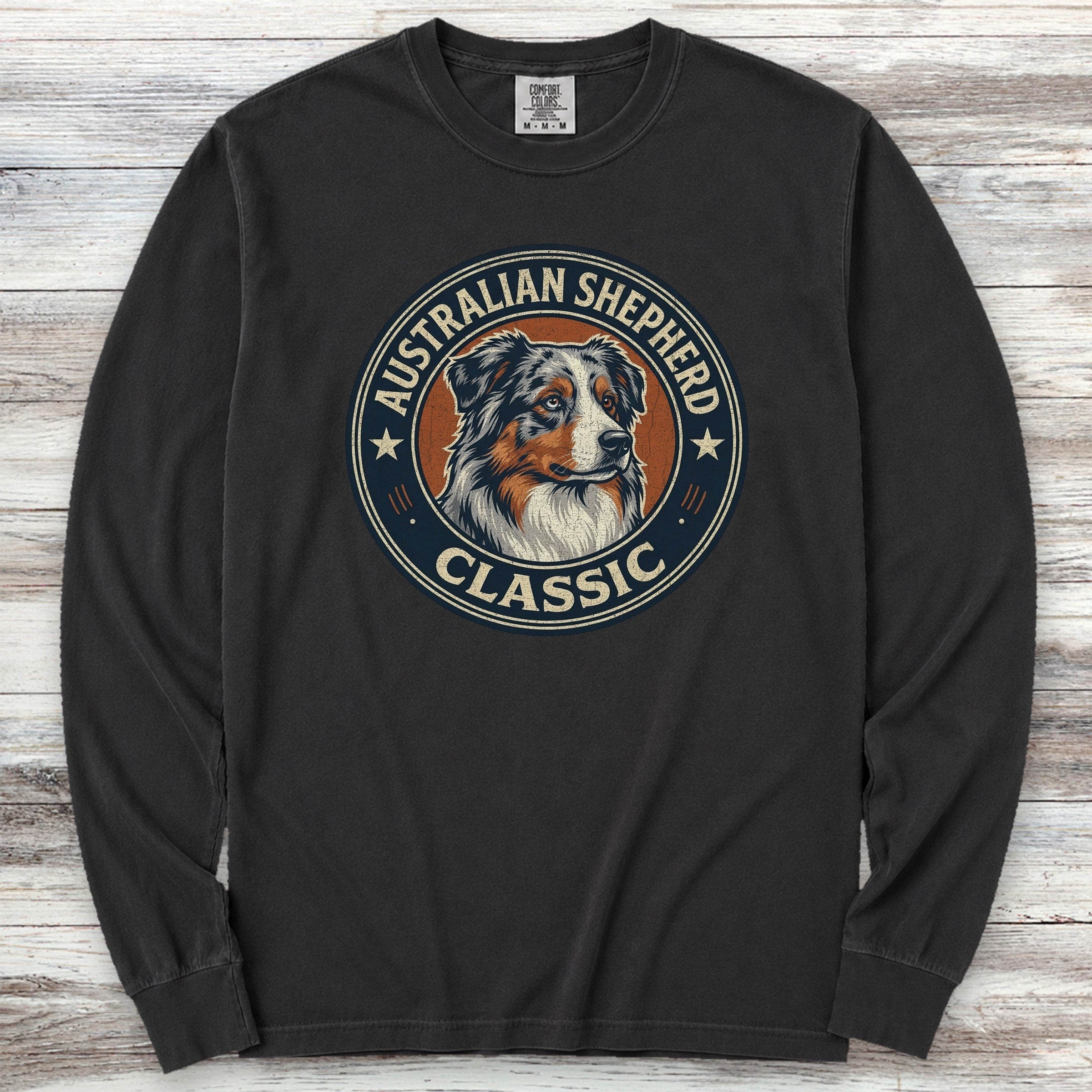 Australian Shepherd Classic Long Sleeve Tee - Black