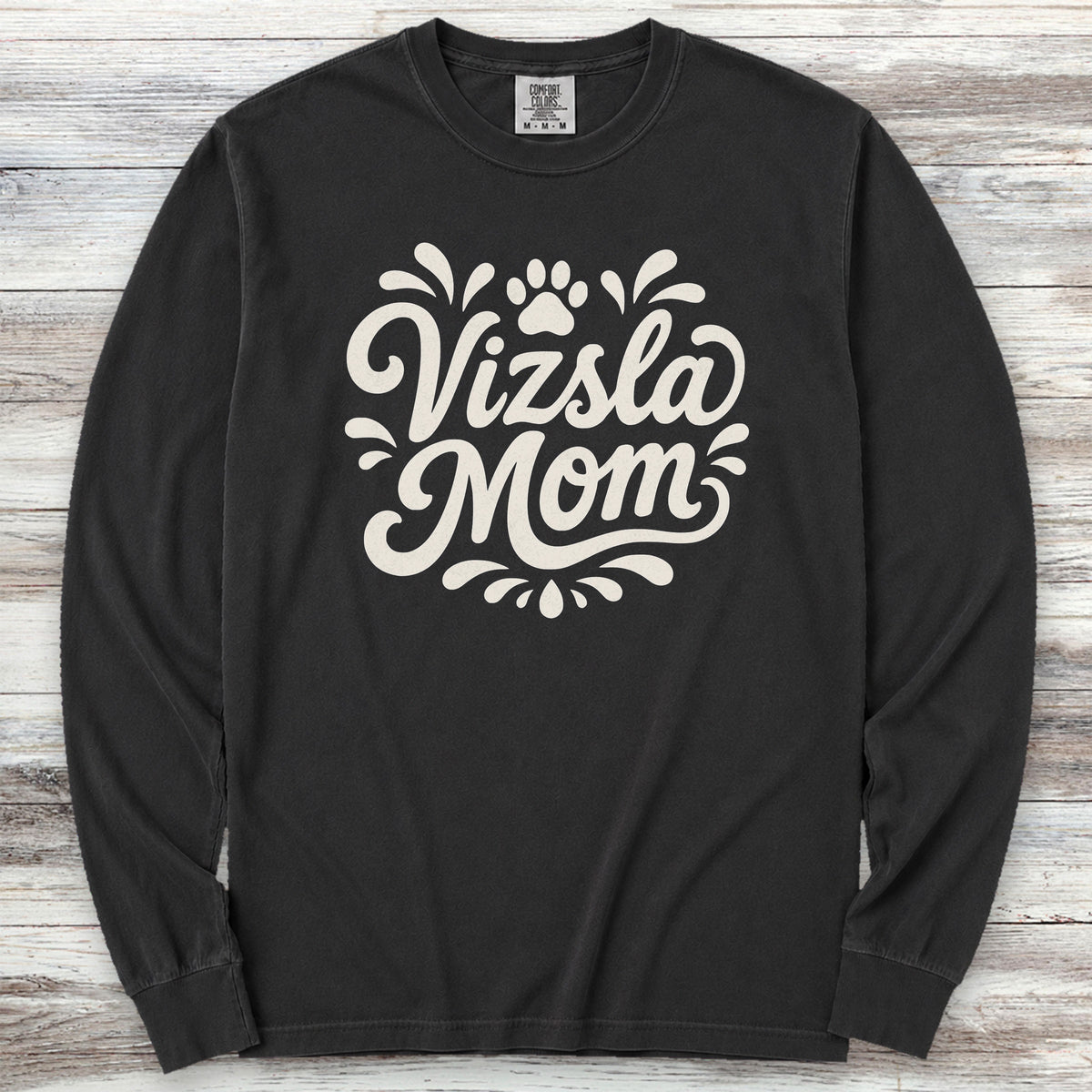 Vizsla Groovy Mom Long Sleeve Tee - Black