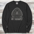 Poodle Dark Therapist Long Sleeve Tee - Black