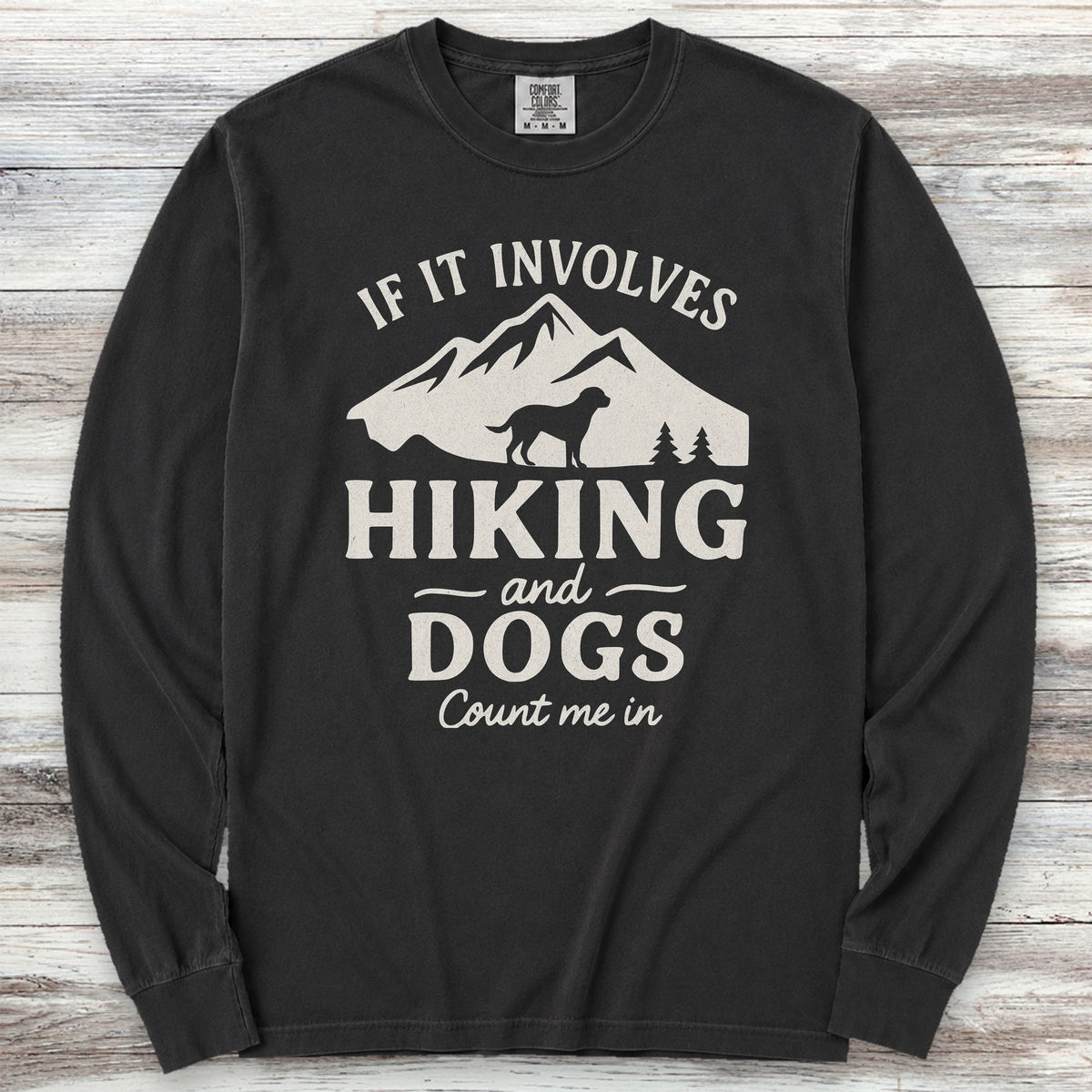 Hiking & Dogs Long Sleeve Tee - Black