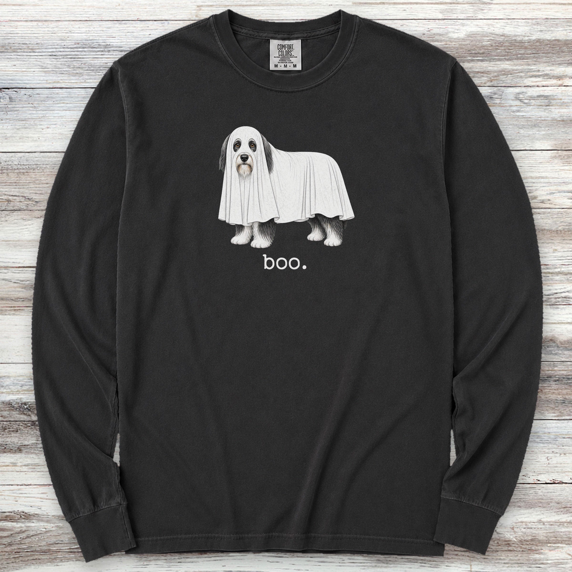 Bearded Collie Boo Long Sleeve Tee - Black
