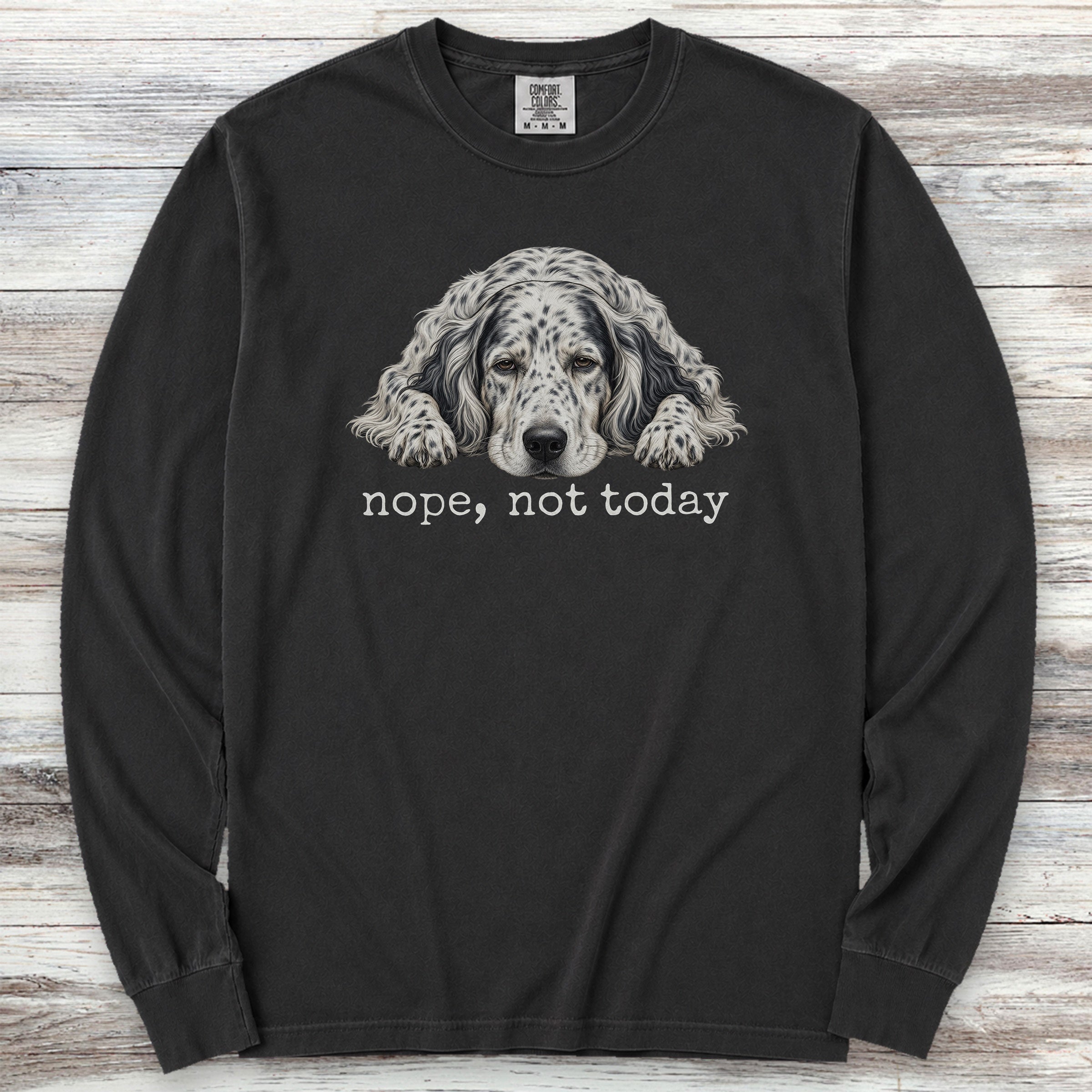 English Setter Nope Long Sleeve Tee - Black