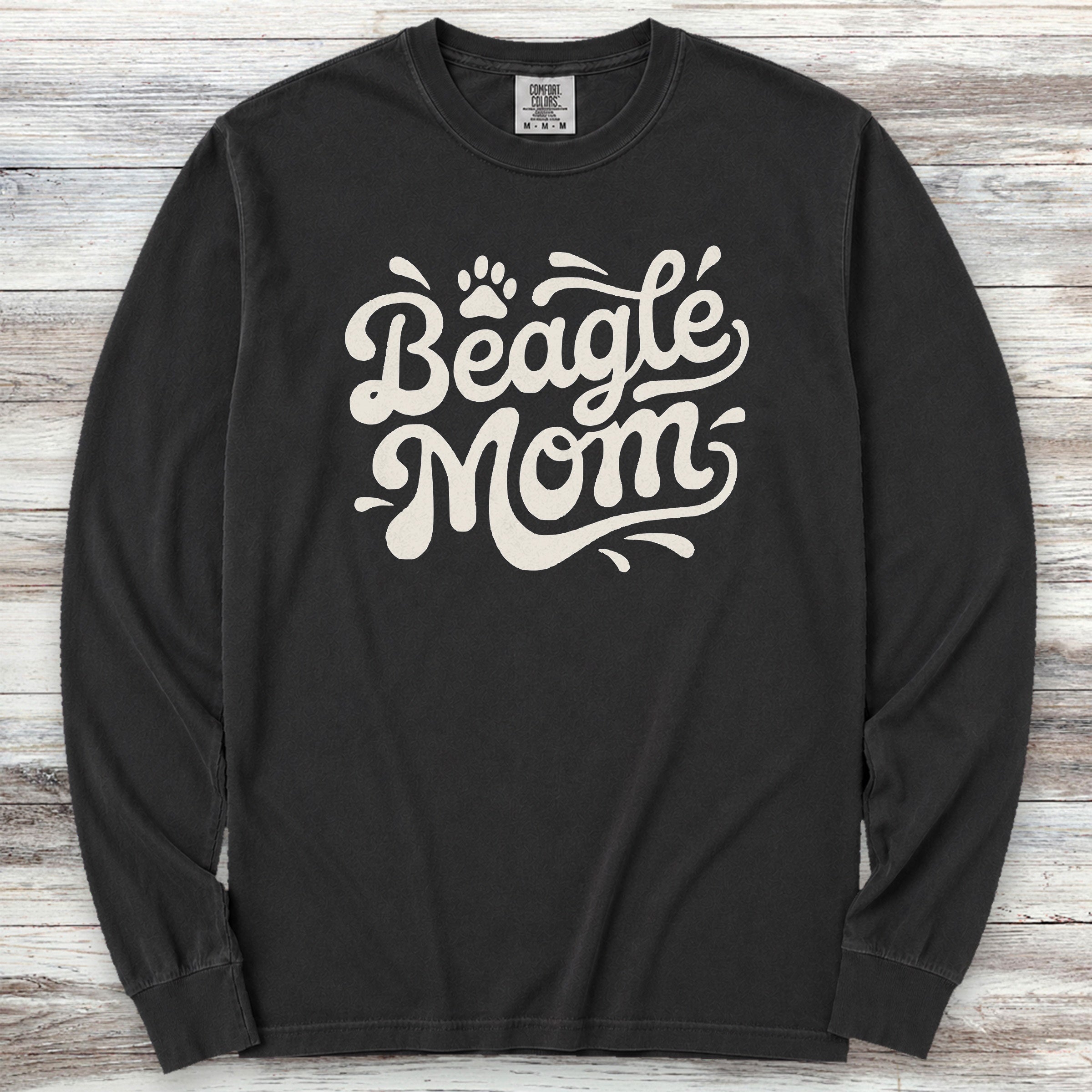 Beagle Groovy Mom Long Sleeve Tee - Black
