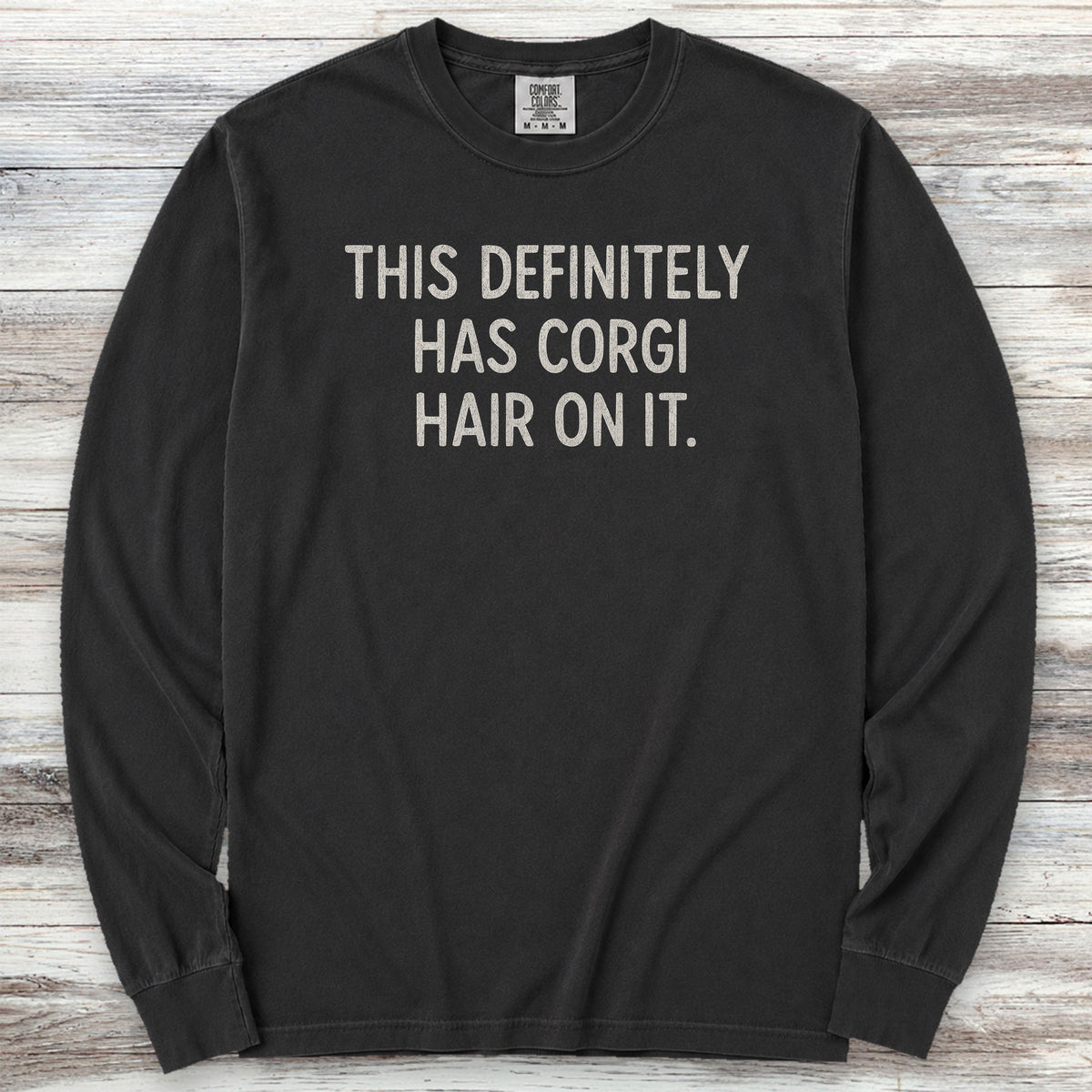 Corgi Hair Long Sleeve Tee - Black