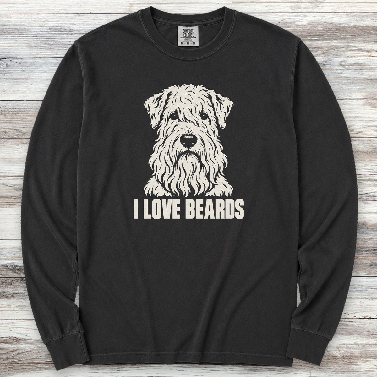 Wheaten I Love Beards Long Sleeve Tee - Black