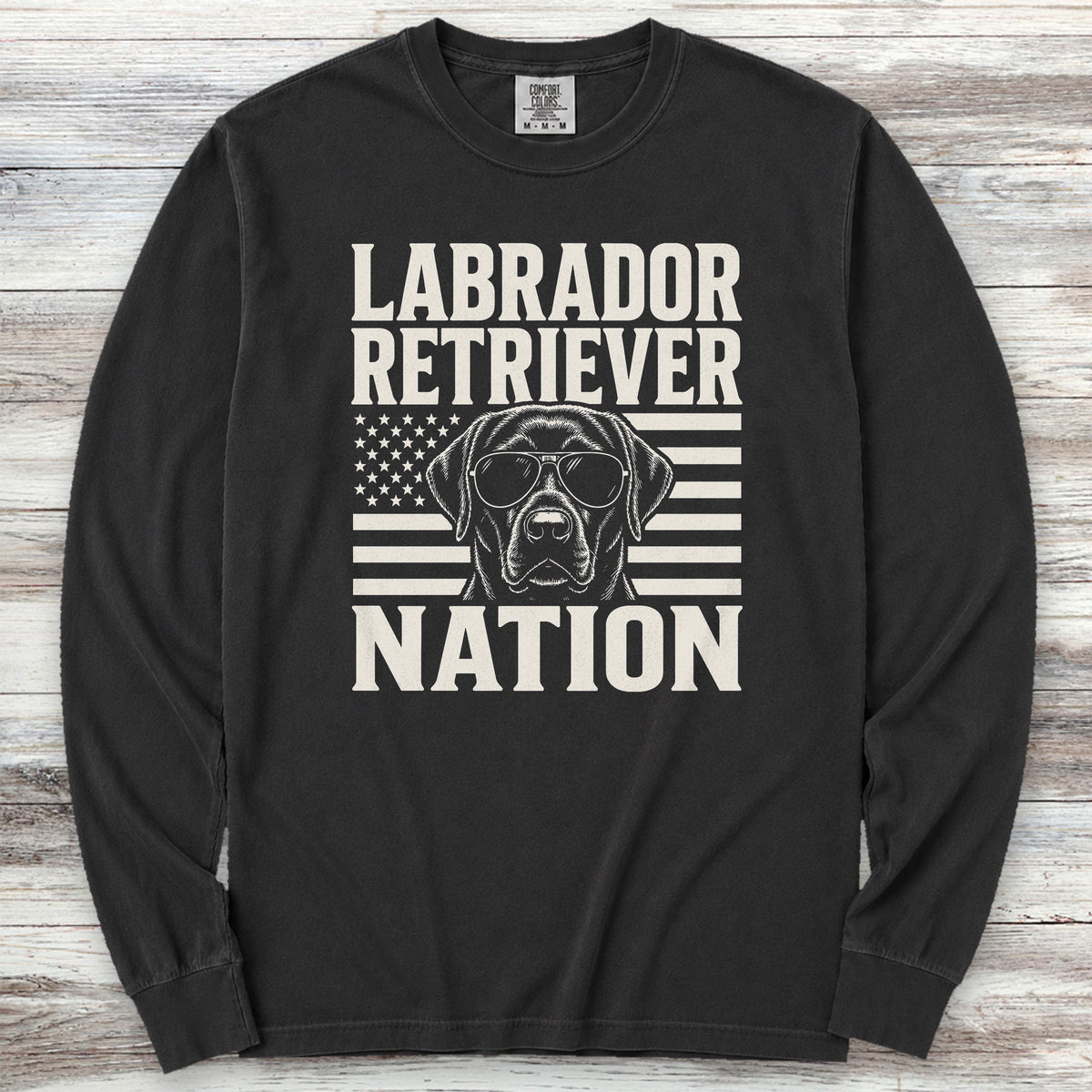 Labrador Retriever Black Nation Long Sleeve Tee - Black