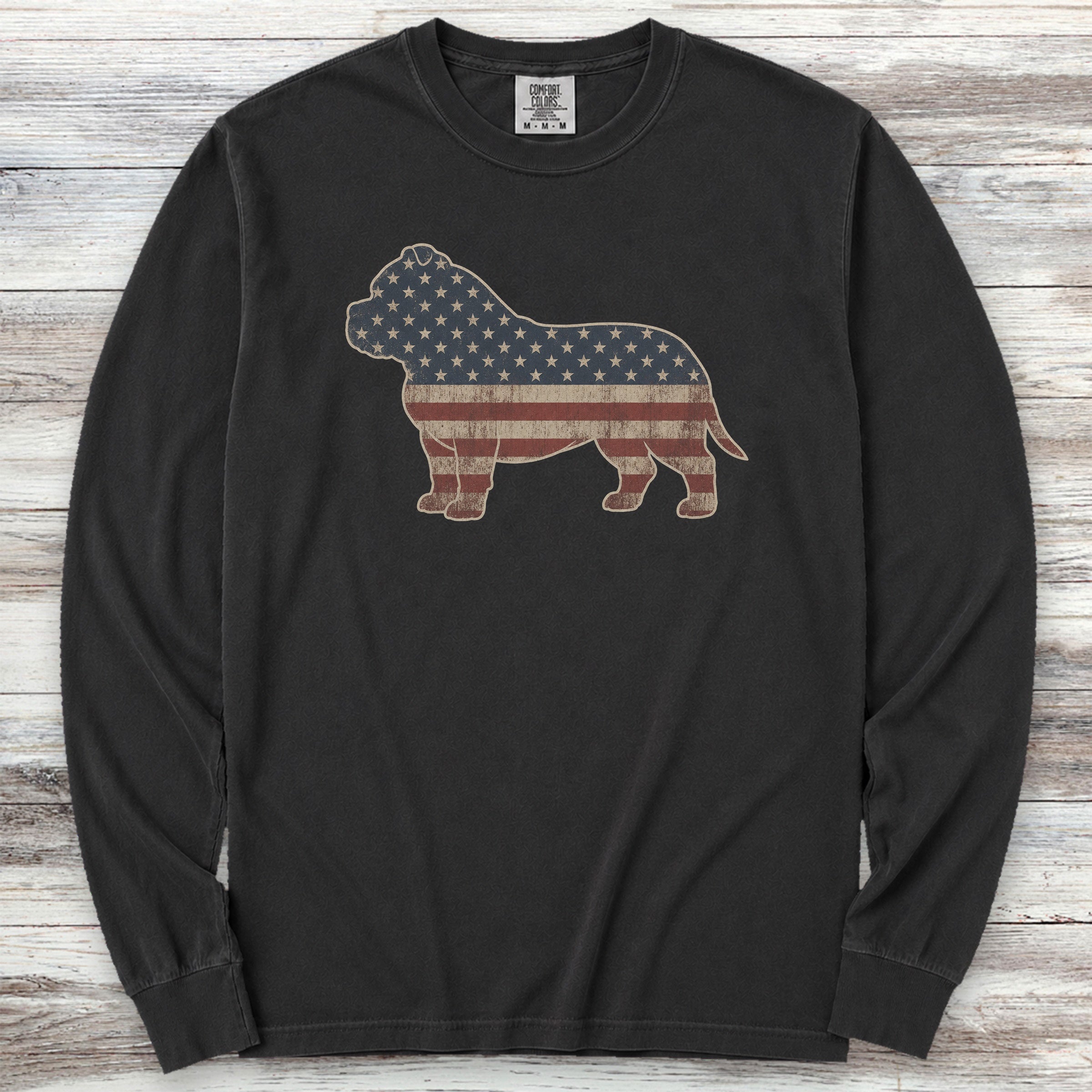 American Bully Vintage USA Long Sleeve Tee - Black