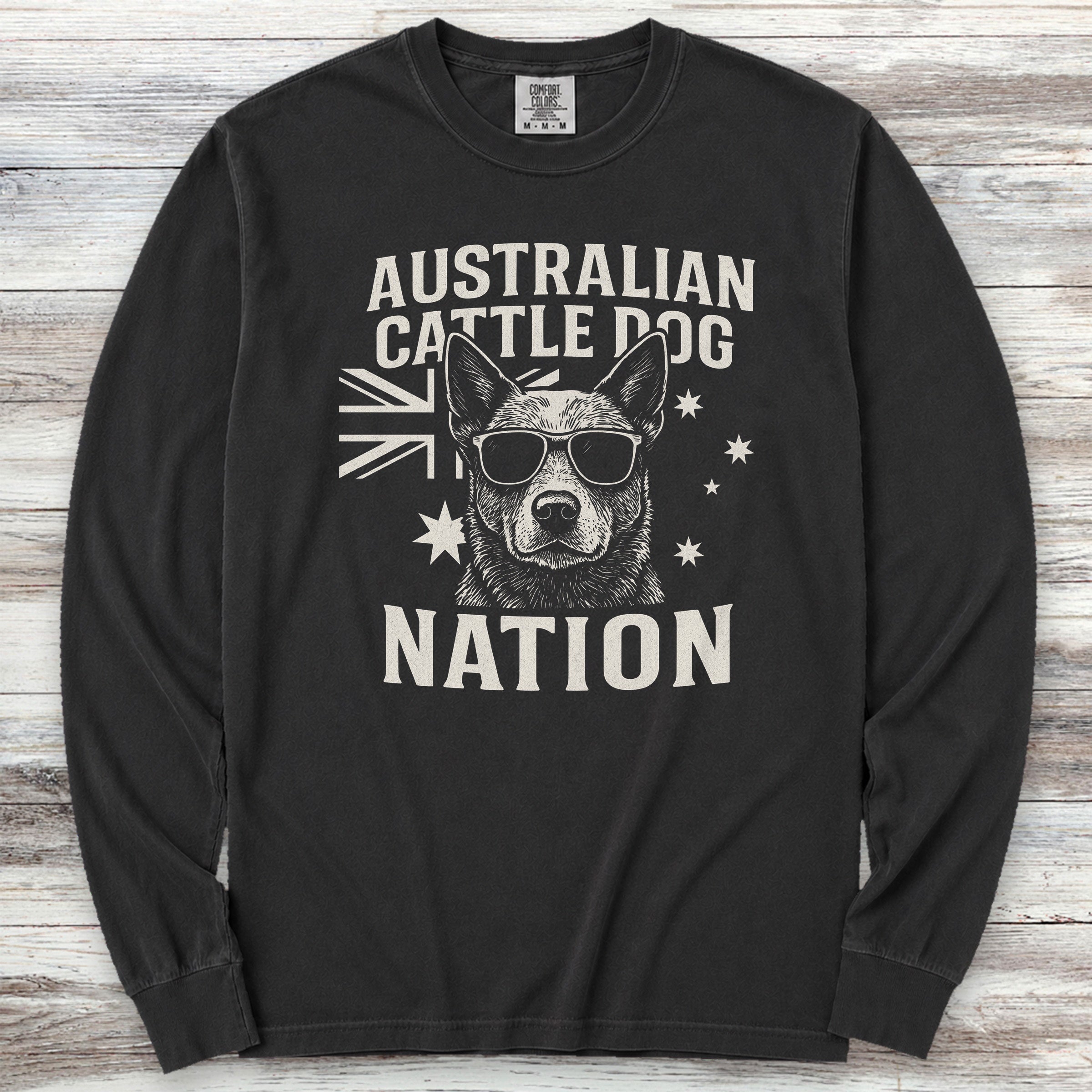 Australian Cattle Dog Australia Long Sleeve Tee - Black