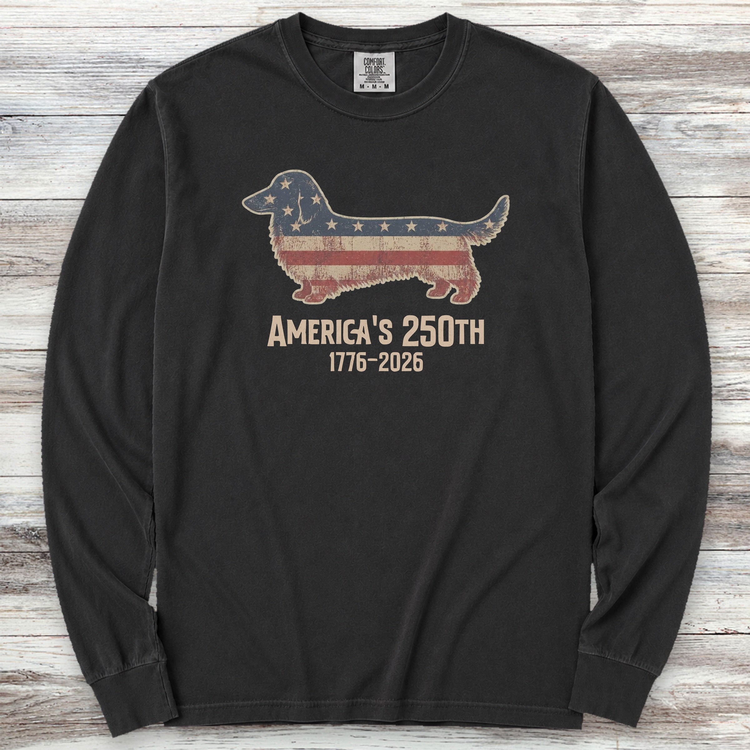 Dachshund 250 Long Sleeve Tee - Black