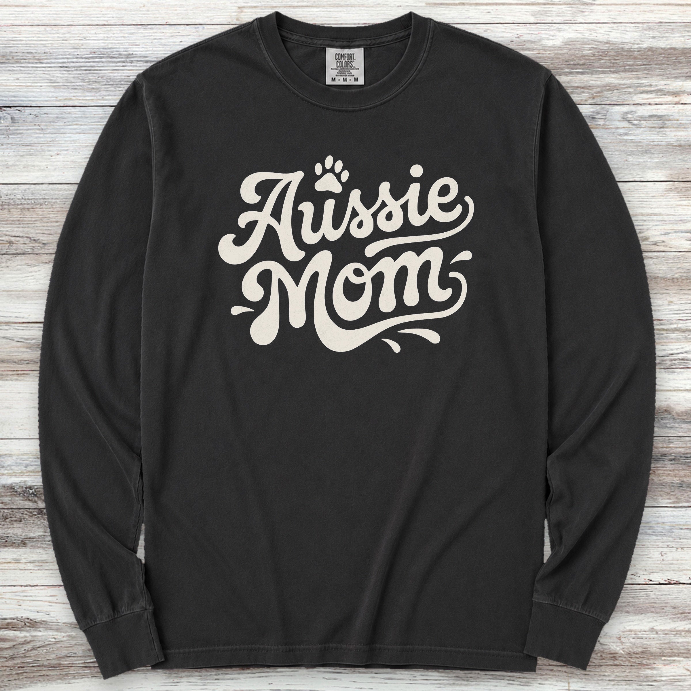 Aussie Groovy Mom Long Sleeve Tee - Black
