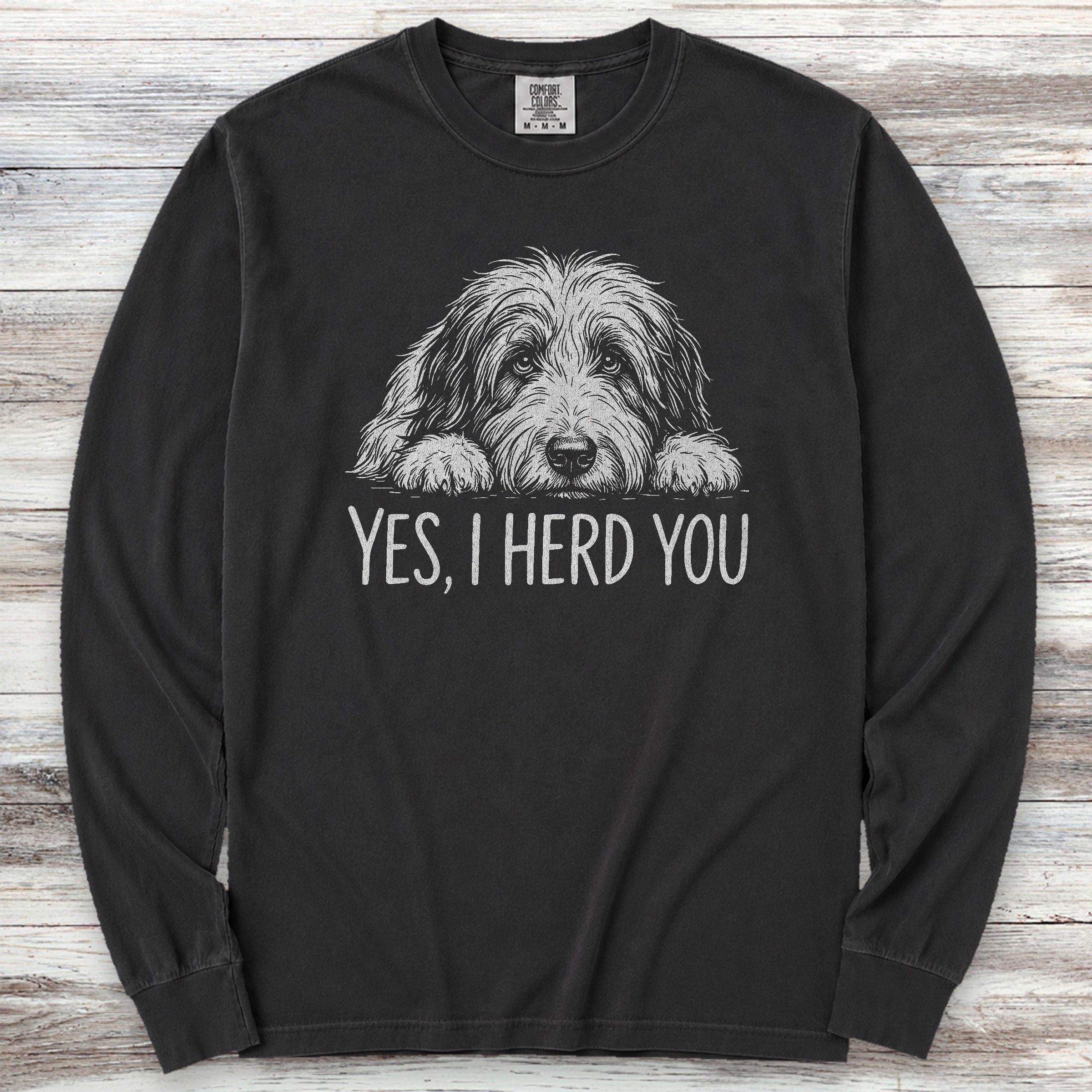 Bearded Collie Herd You Long Sleeve Tee - Black