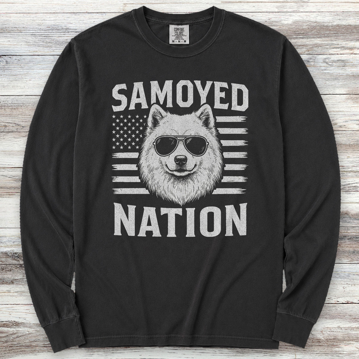 Samoyed Nation Long Sleeve Tee - Black
