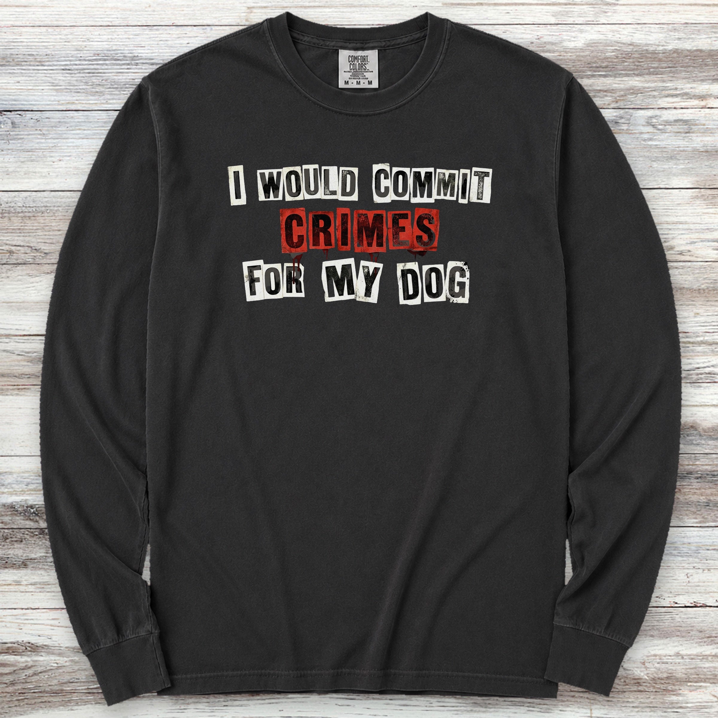 Dog Crimes Long Sleeve Tee - Black