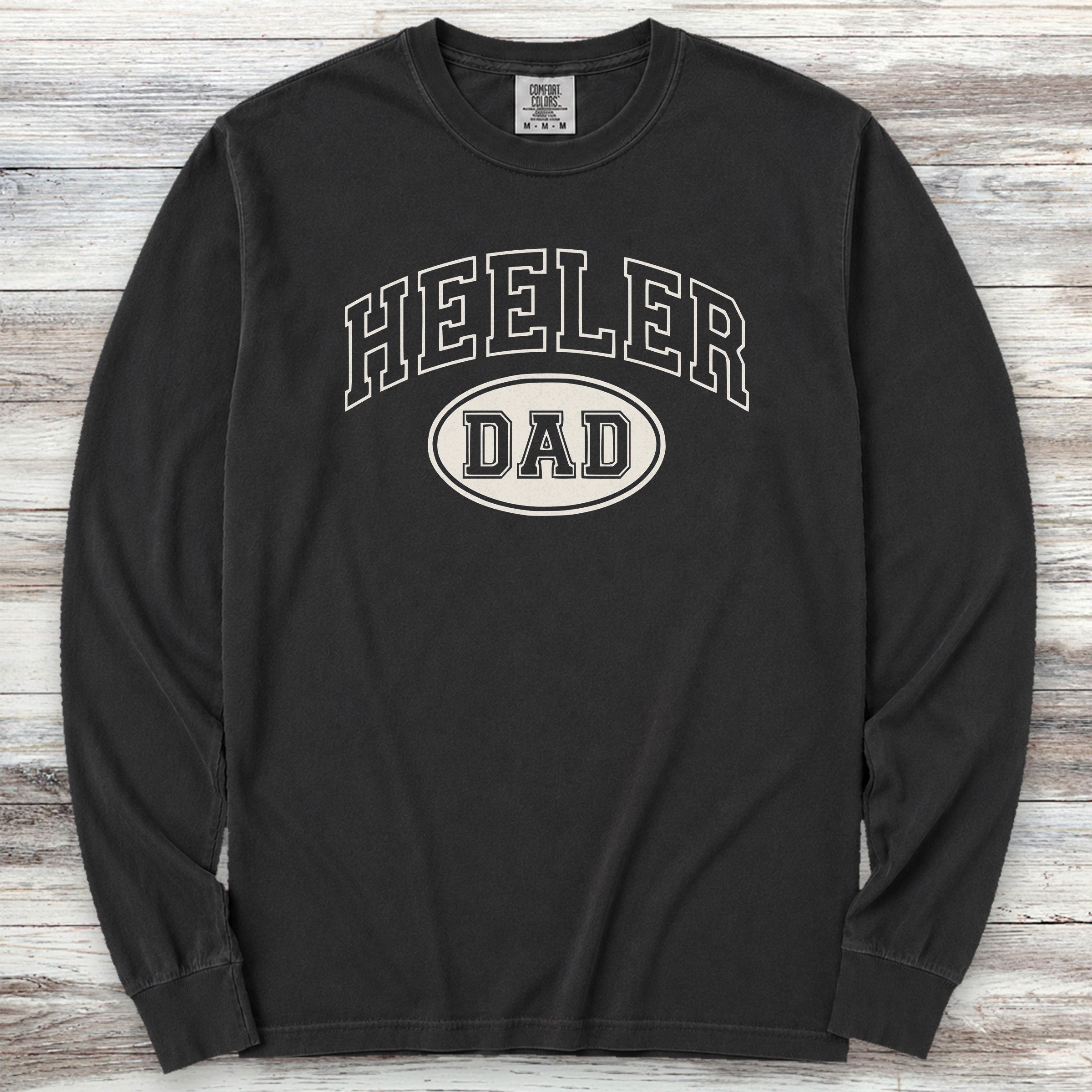 Australian Cattle Dog Heeler University Dad Long Sleeve Tee - Black