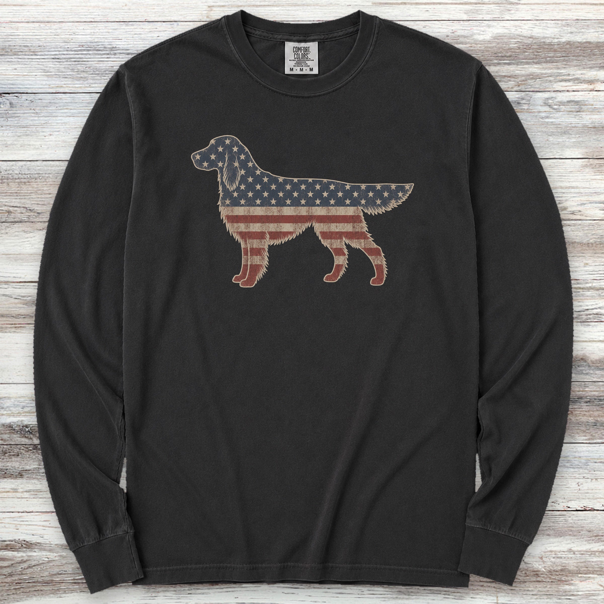 English Setter Vintage USA Long Sleeve Tee - Black