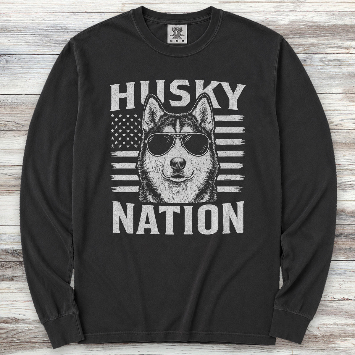 Husky Nation Long Sleeve Tee - Black