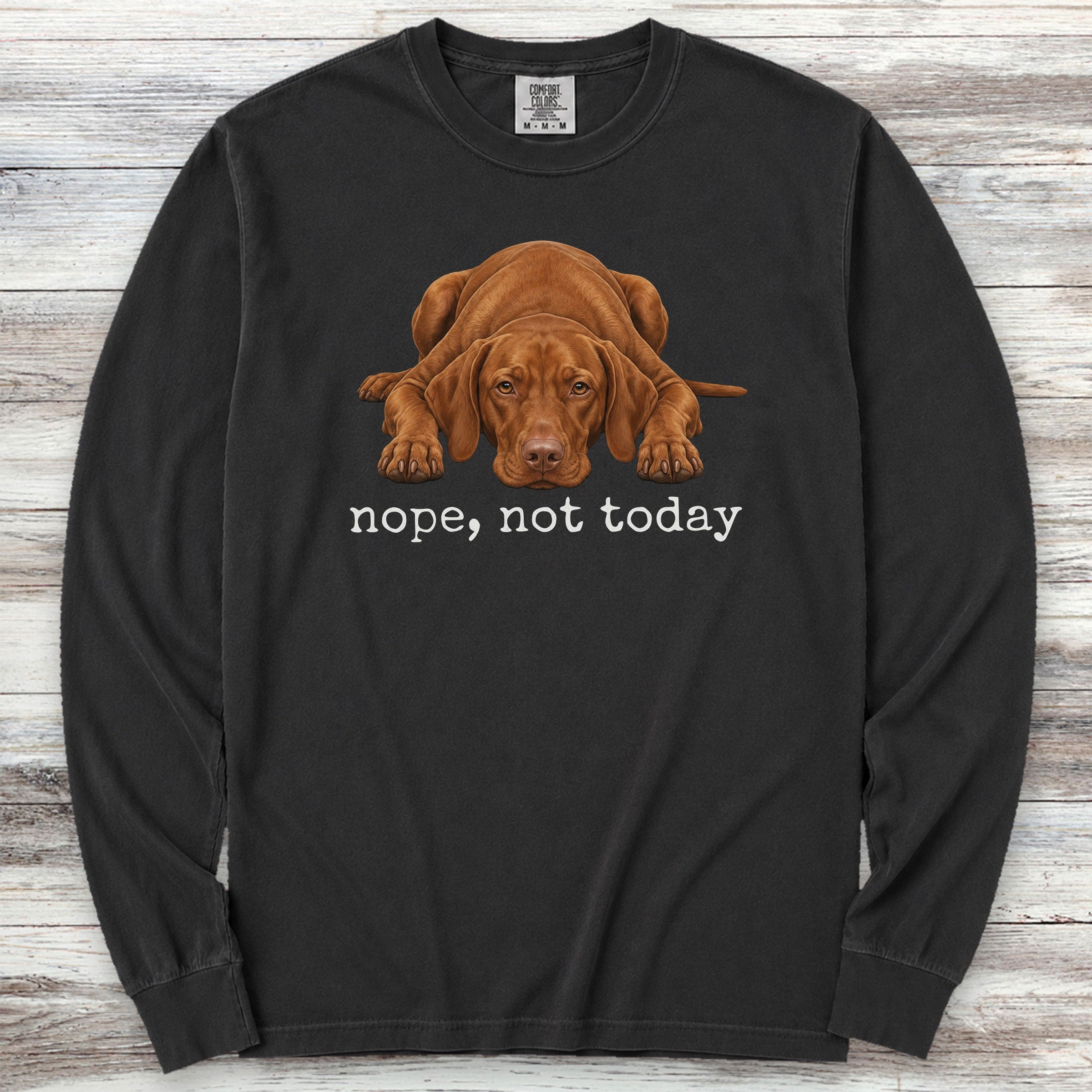 Vizsla Nope Long Sleeve Tee - Black