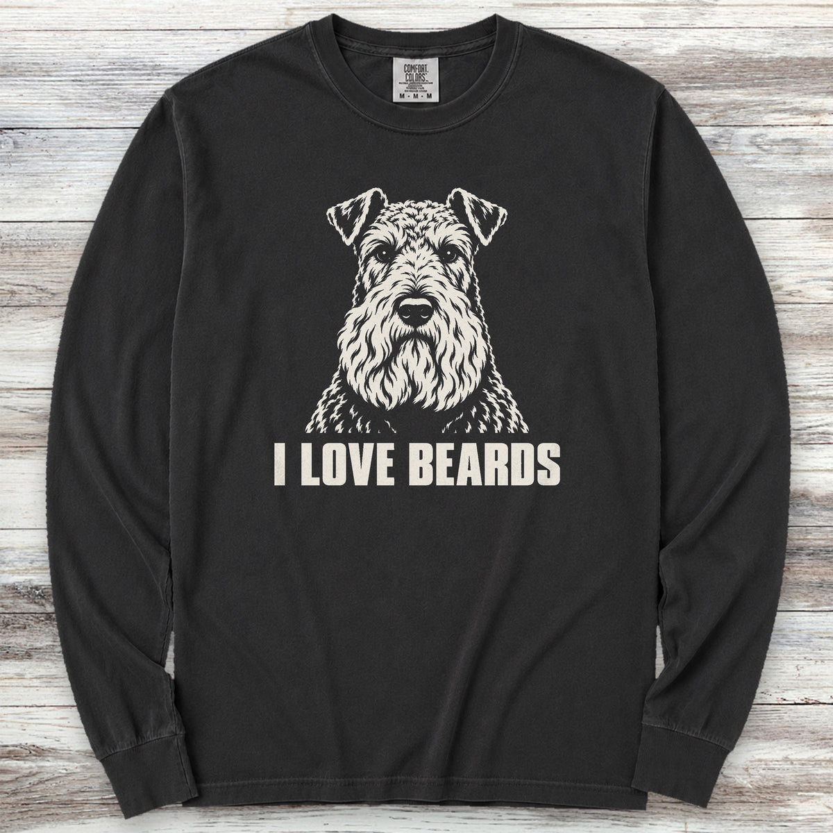 Kerry Blue I Love Beards Long Sleeve Tee - Black