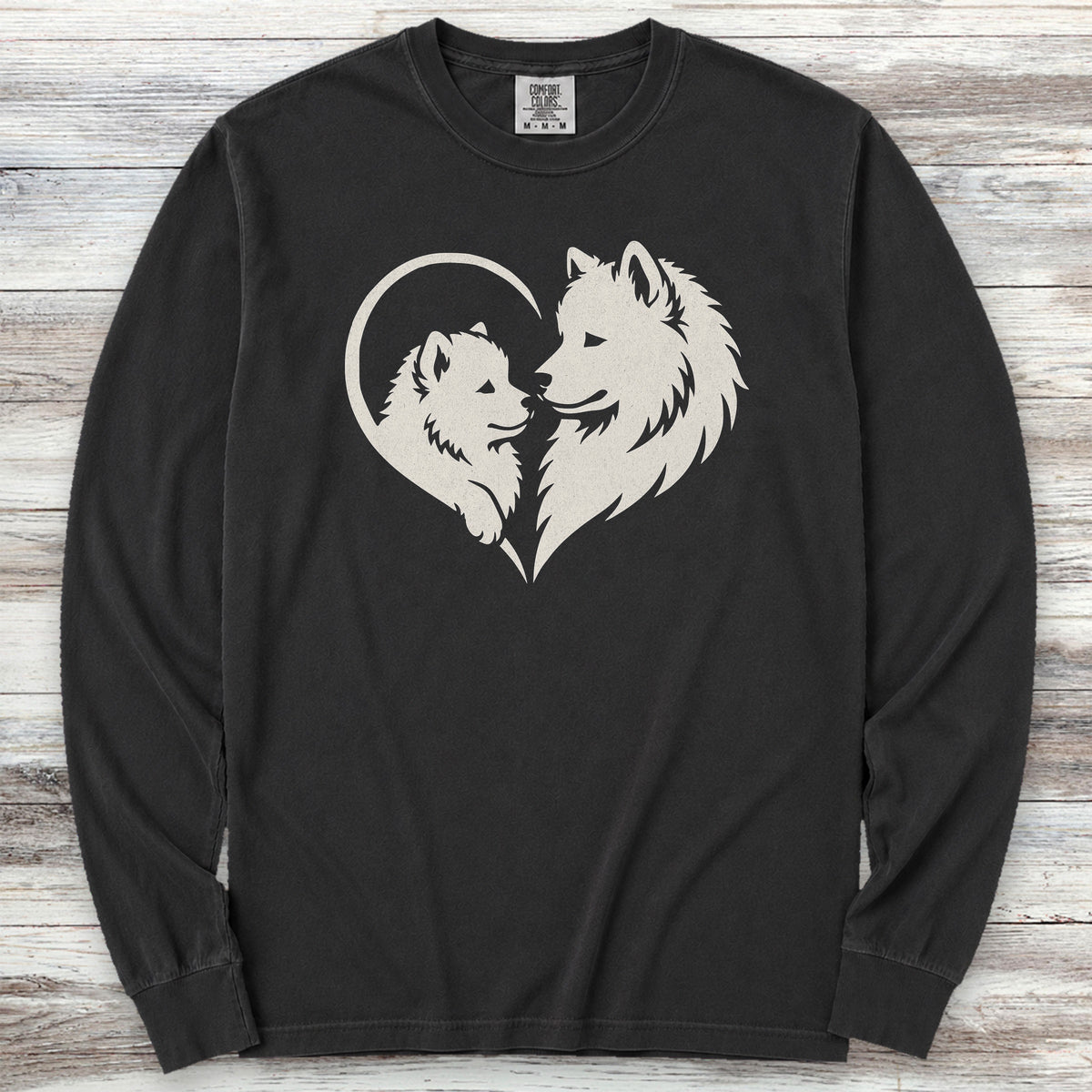 Samoyed Heart Bond Long Sleeve Tee - Black