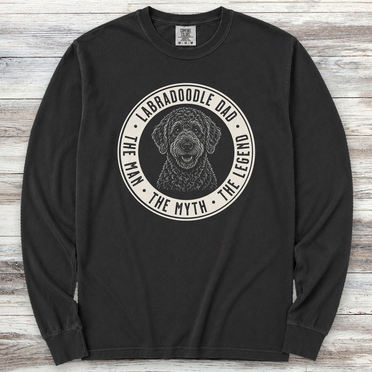 Labradoodle Dad Legend Long Sleeve Tee - Black