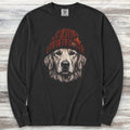 Golden Retriever Maple Beanie Long Sleeve Tee - Black