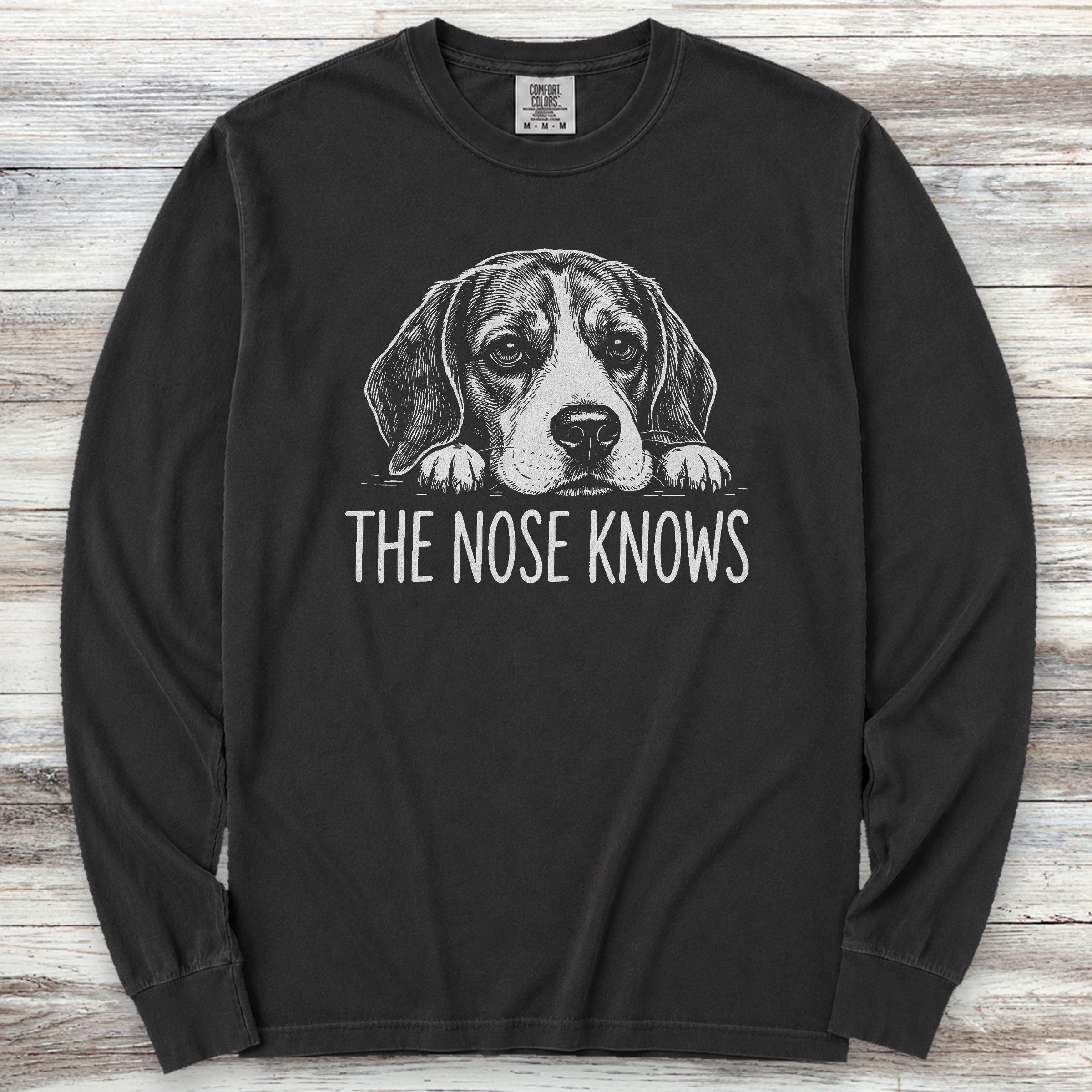 Beagle Nose Knows Long Sleeve Tee - Black