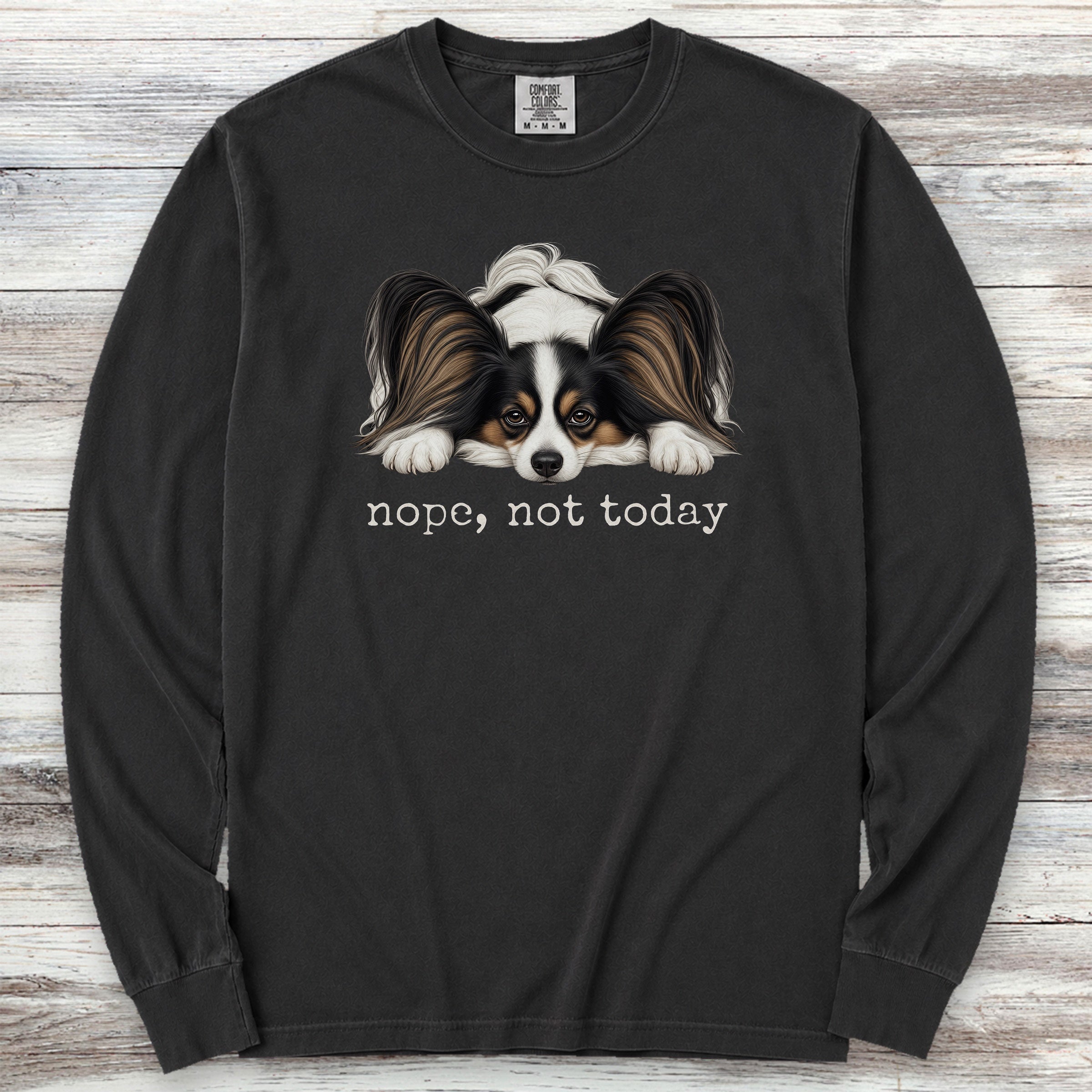 Papillon Nope Long Sleeve Tee - Black