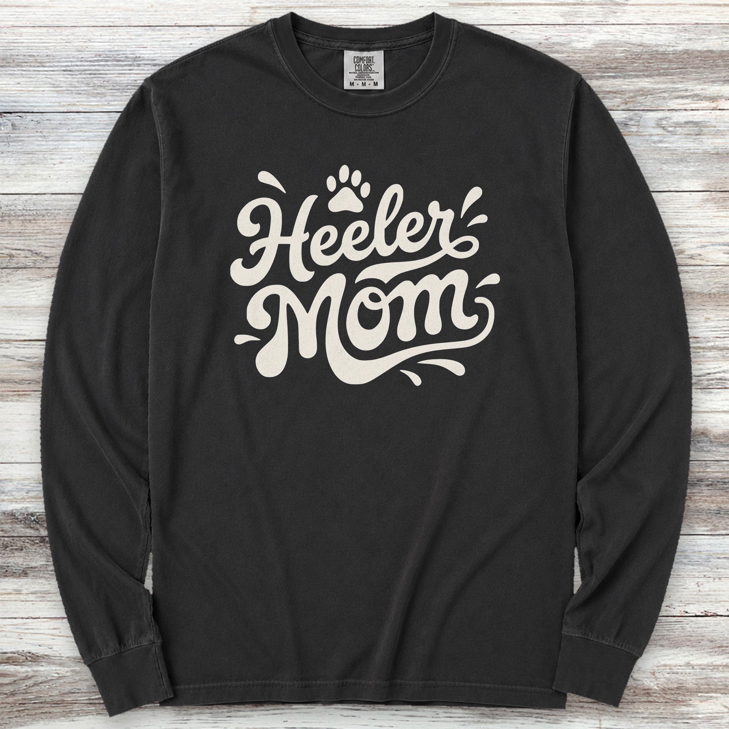 Australian Cattle Dog Groovy Mom Long Sleeve Tee - Black