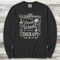 Doodle Walks & Wildflowers Long Sleeve Tee - Black