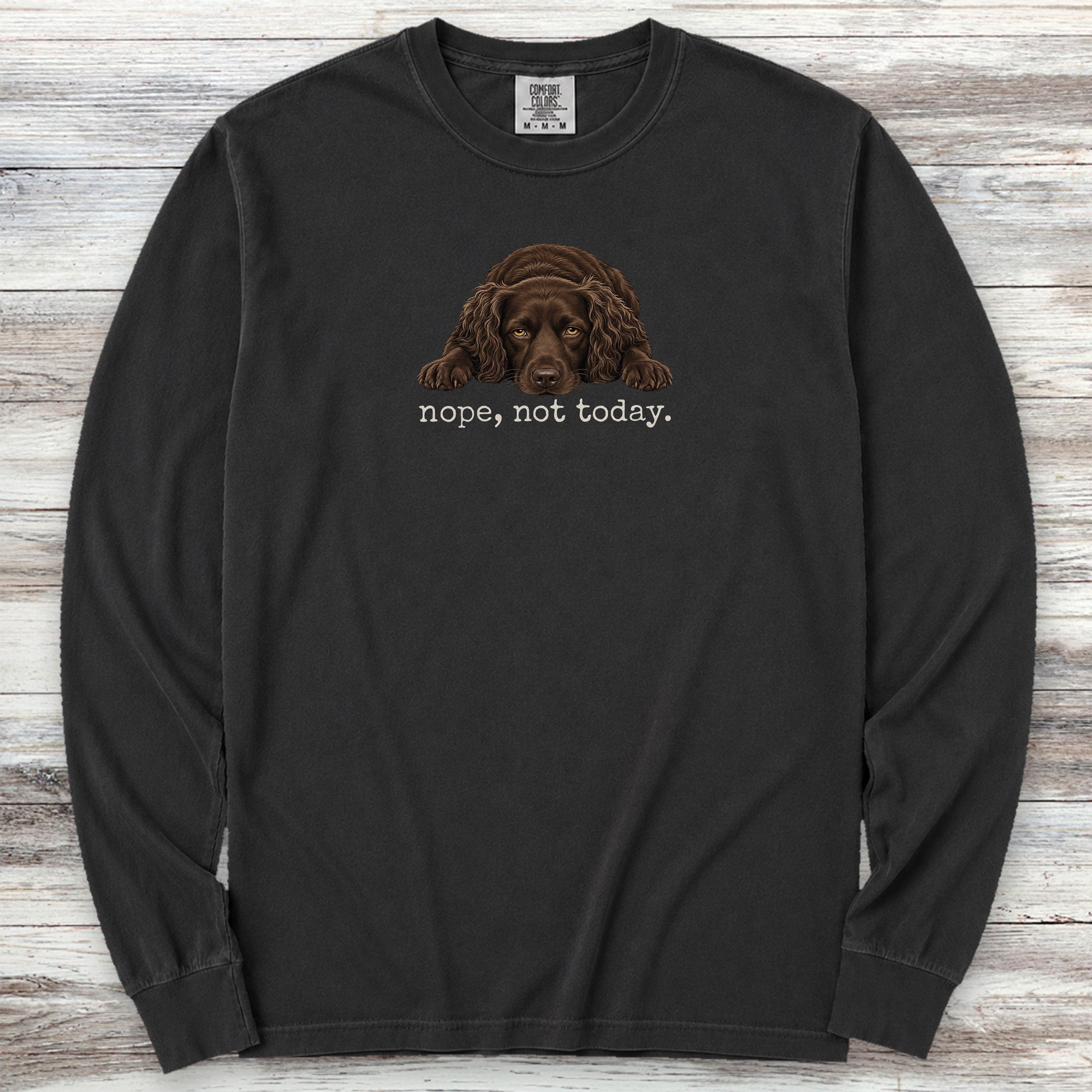 Boykin Spaniel Nope Long Sleeve Tee - Black