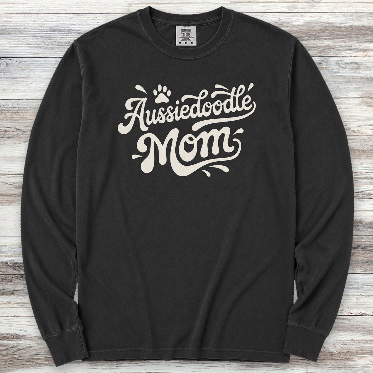 Aussiedoodle Groovy Mom Long Sleeve Tee - Black