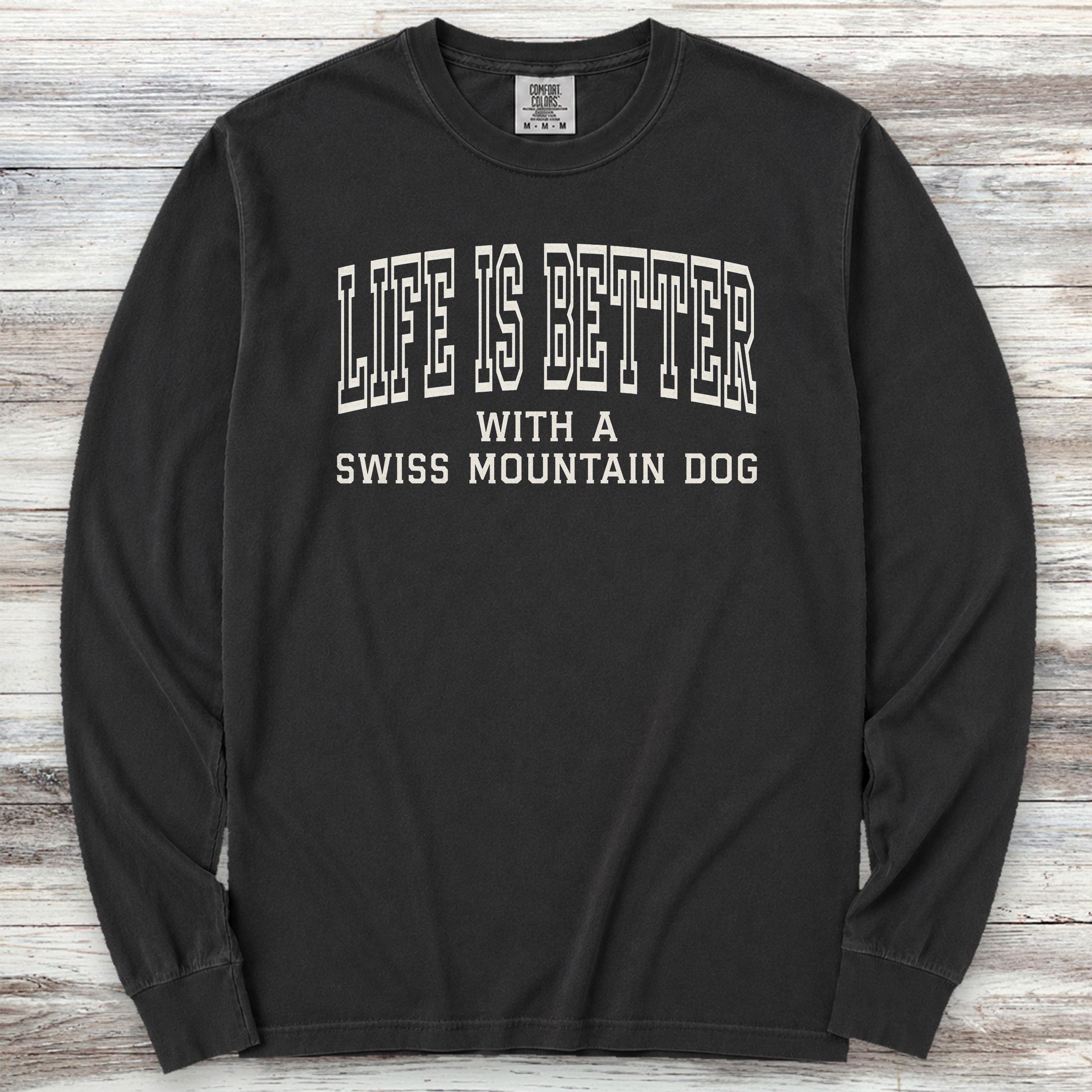 Swiss Mountain Dog Better Long Sleeve Tee - Black