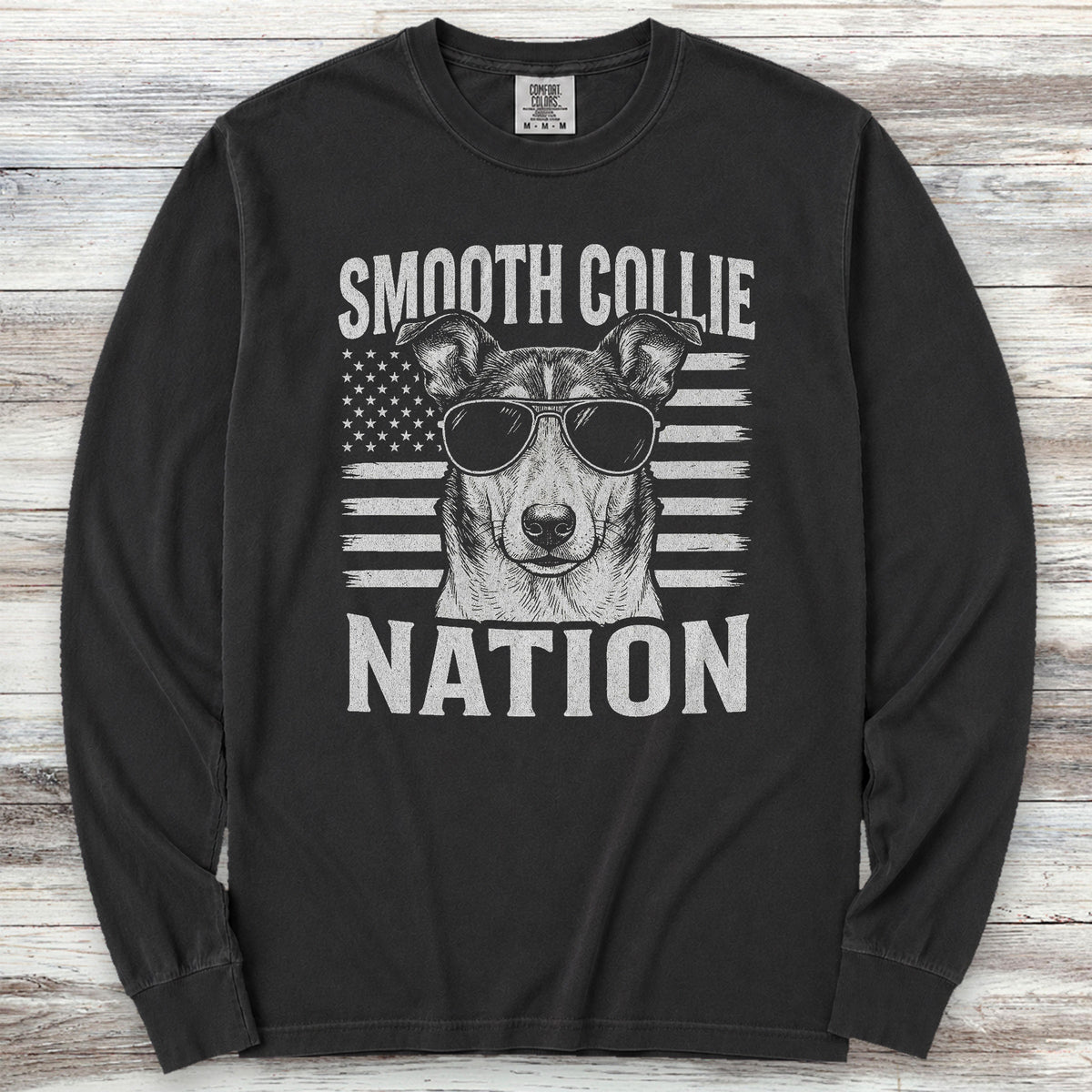 Smooth Collie Nation Long Sleeve Tee - Black