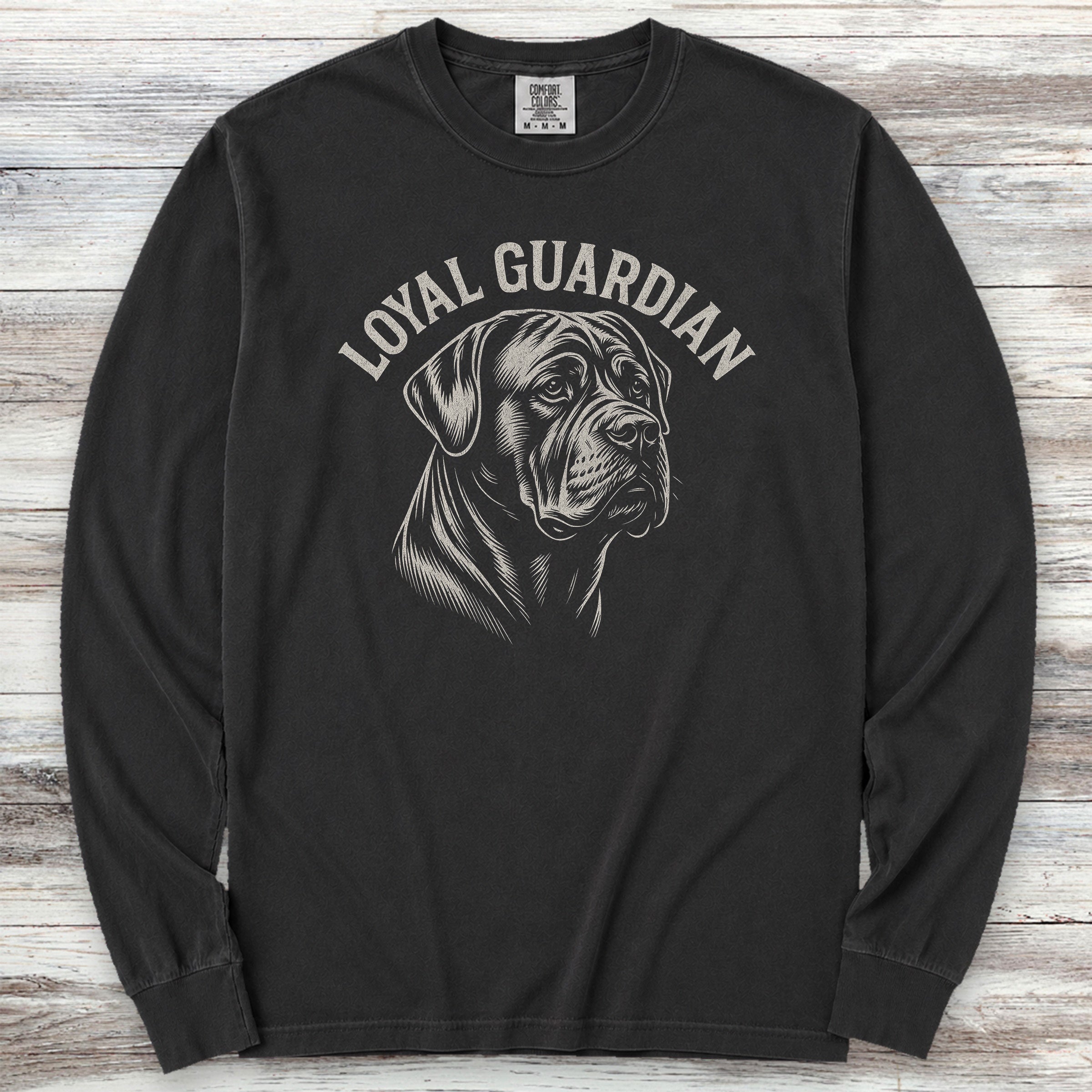 Cane Corso Natural Loyal Guardian Long Sleeve Tee - Black